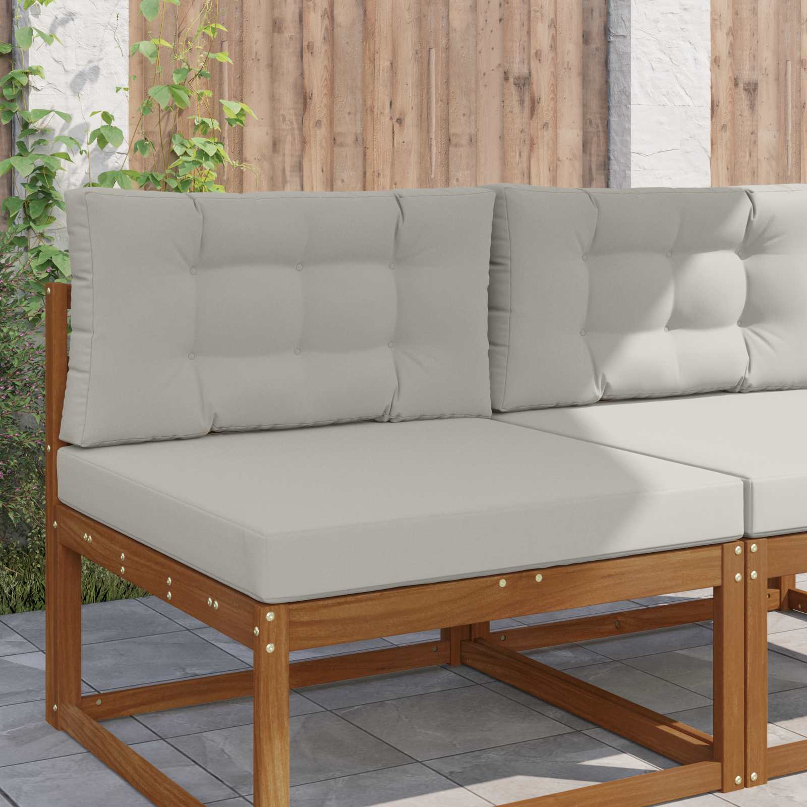 Lauko sofa pagalvėlė 2 pcs Pilka Poliesteris
