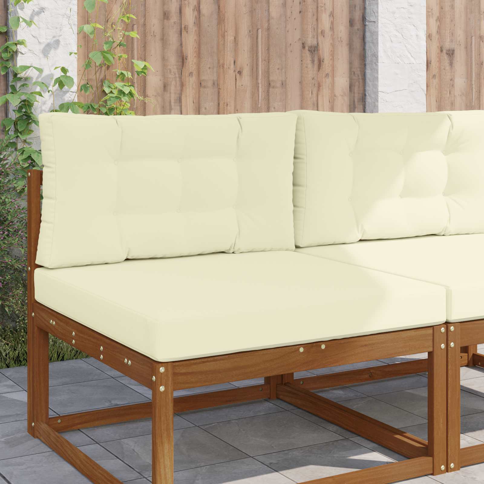 Lauko sofa pagalvėlė 2 pcs Kreminė Poliesteris