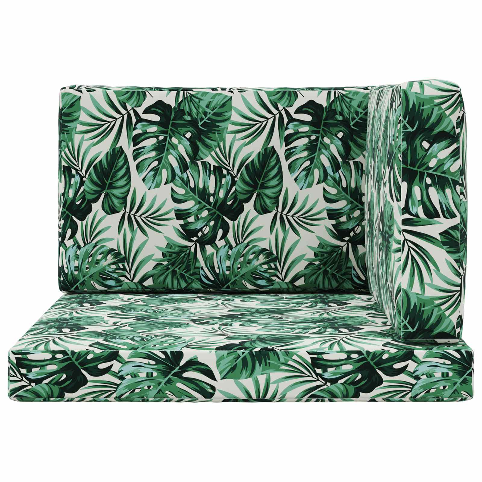 Lauko sofa pagalvėlė 3 pcs Lapų raštas Poliesteris