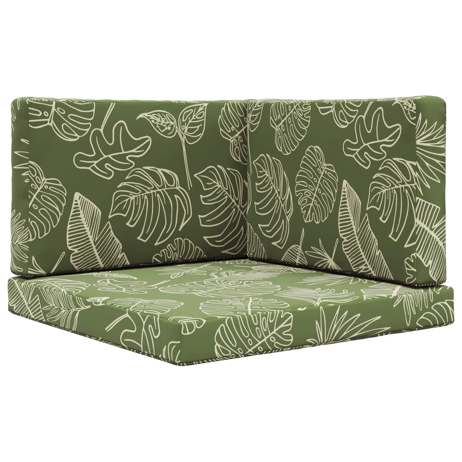 Lauko sofa pagalvėlė 3 pcs Lapų dizainas Poliesteris