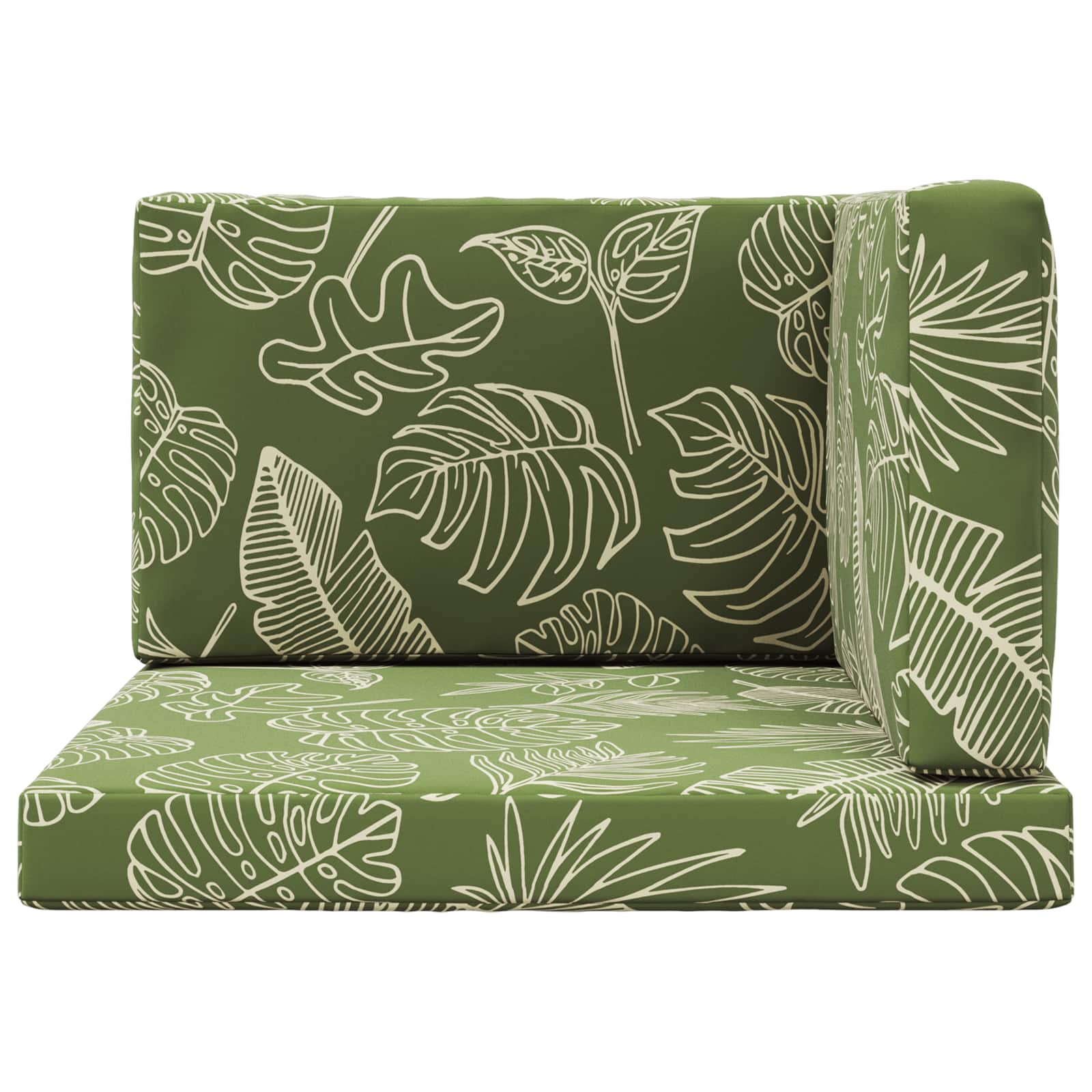Lauko sofa pagalvėlė 3 pcs Lapų dizainas Poliesteris