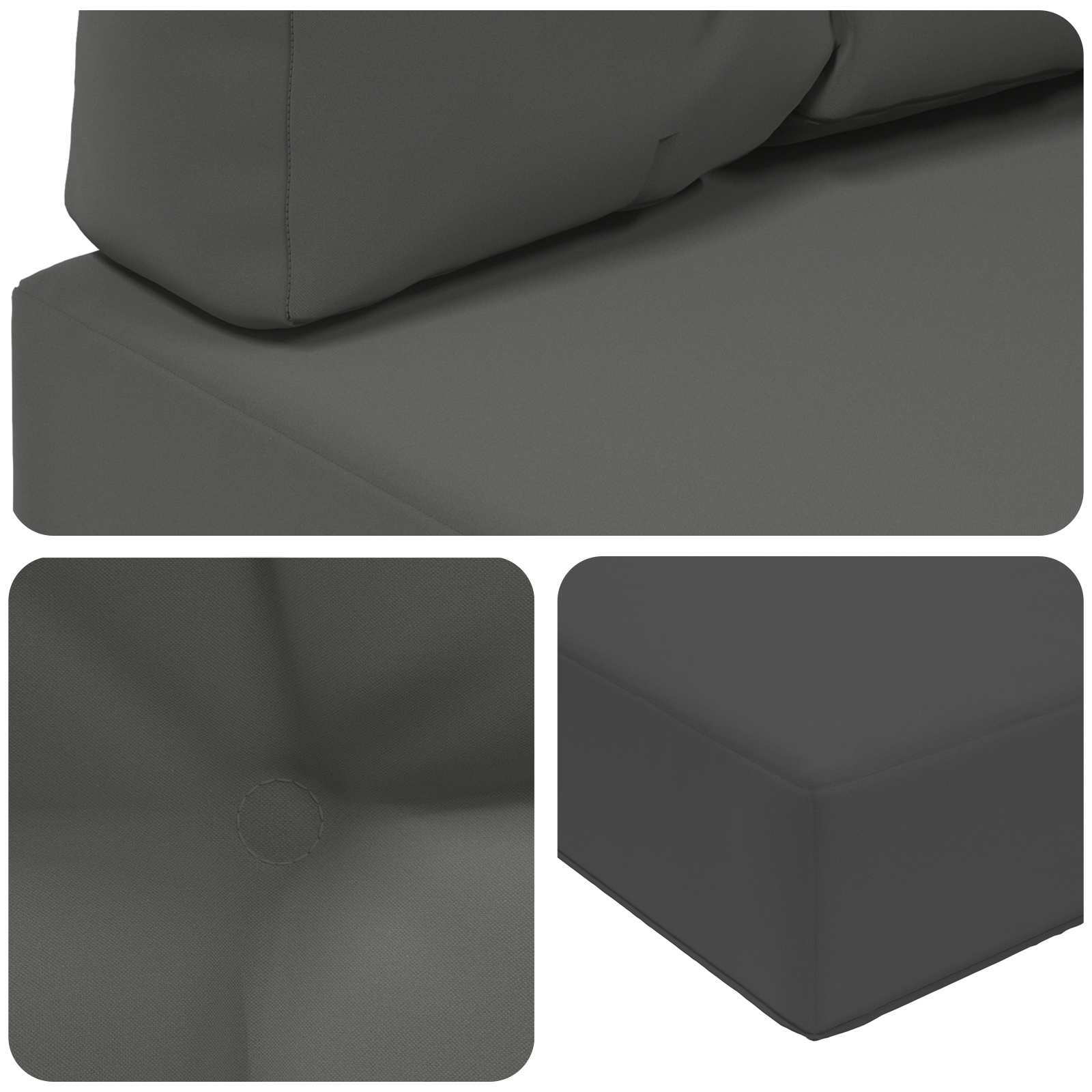 Lauko sofa pagalvėlė 3 pcs Antracitas Poliesteris