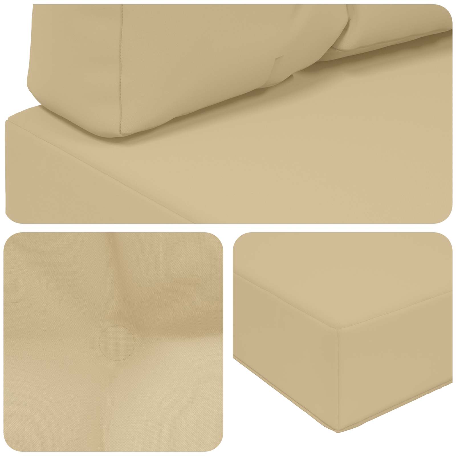 Lauko sofa pagalvėlė 3 pcs Smėlio Poliesteris