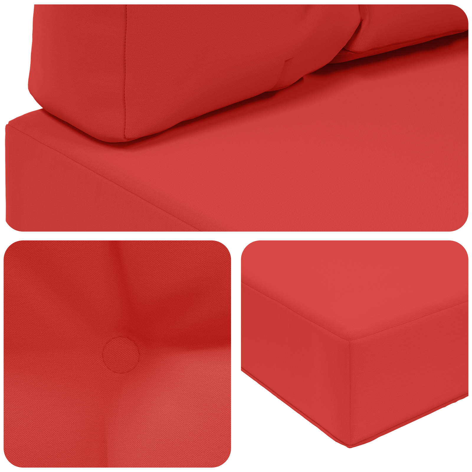 Lauko sofa pagalvėlė 3 pcs Raudona Poliesteris