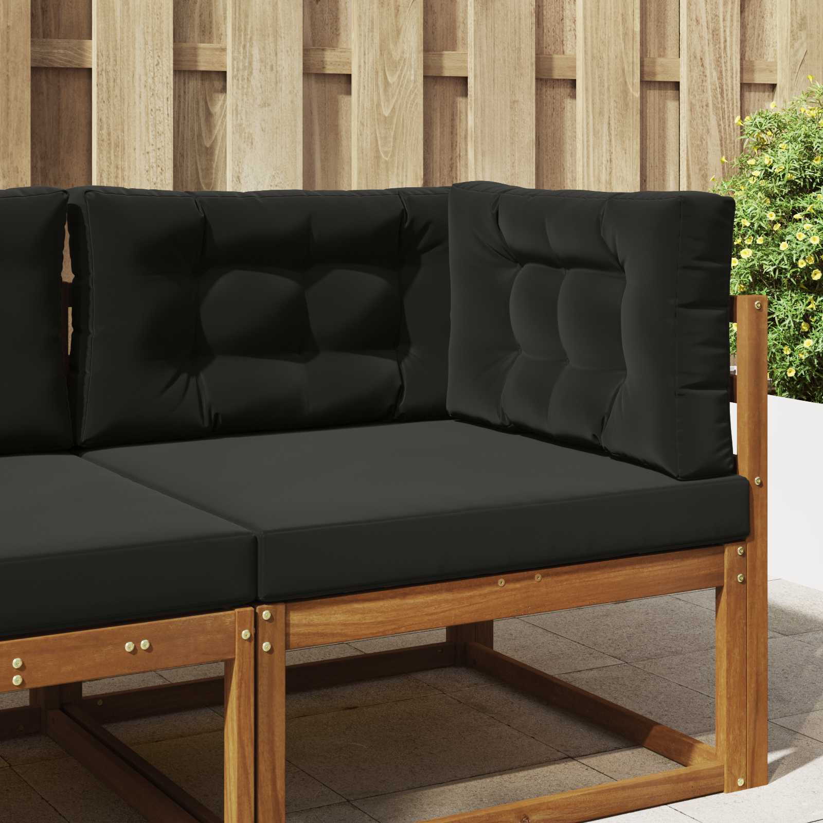 Lauko sofa pagalvėlė 3 pcs Juodas Poliesteris
