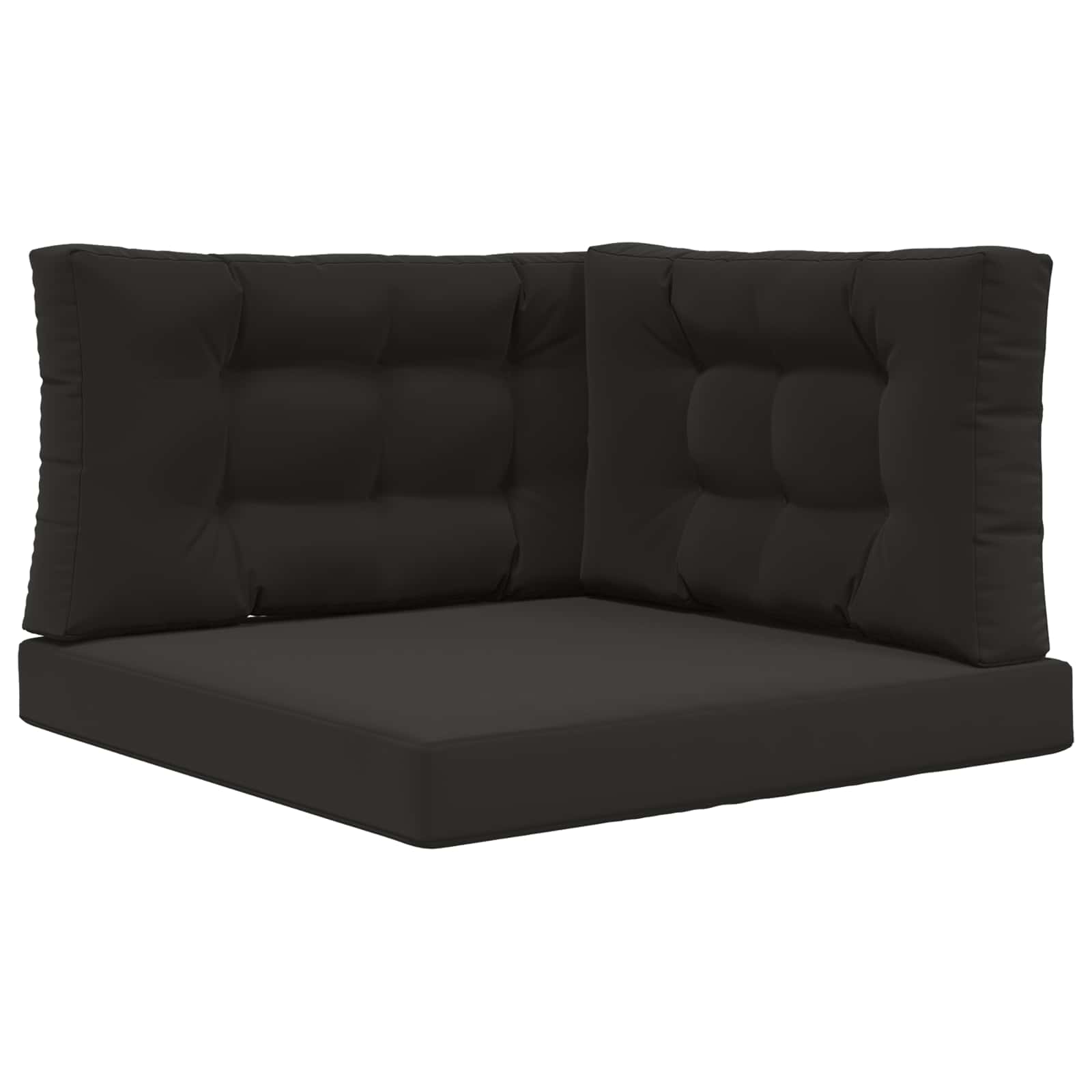 Lauko sofa pagalvėlė 3 pcs Juodas Poliesteris