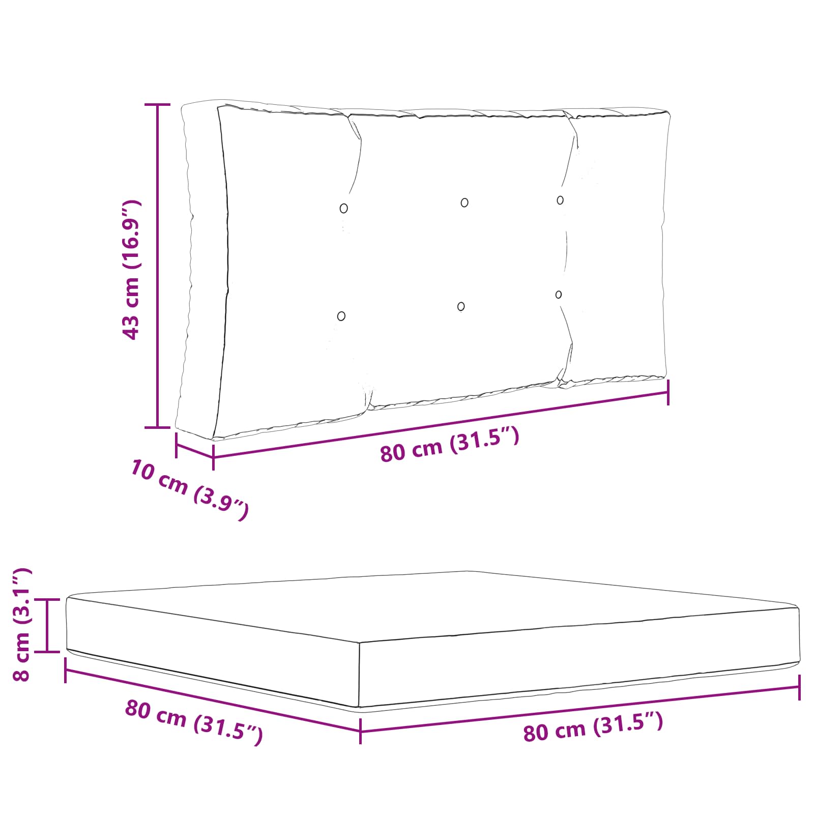 Lauko sofa pagalvėlė 3 pcs Juodas Poliesteris