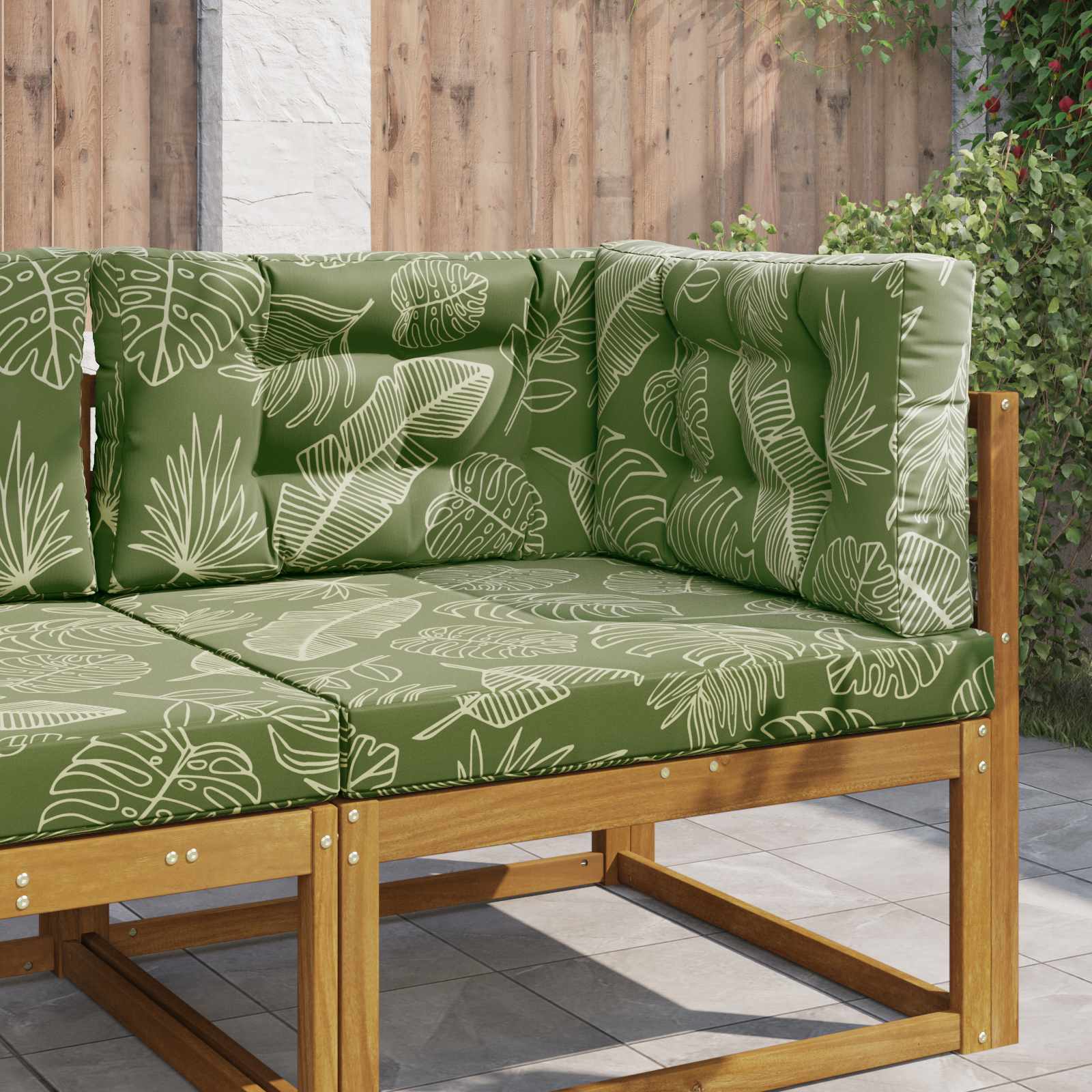 Lauko sofa pagalvėlė 3 pcs Lapų dizainas Poliesteris