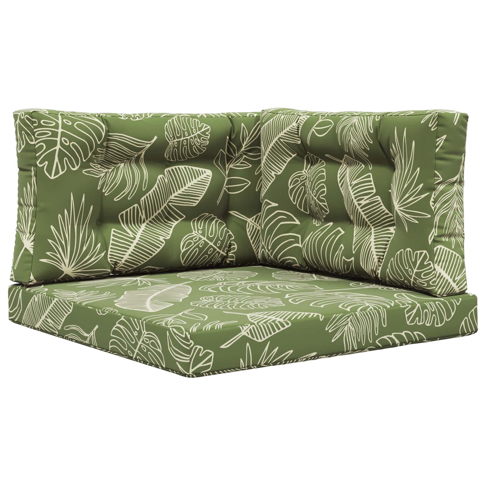Lauko sofa pagalvėlė 3 pcs Lapų dizainas Poliesteris