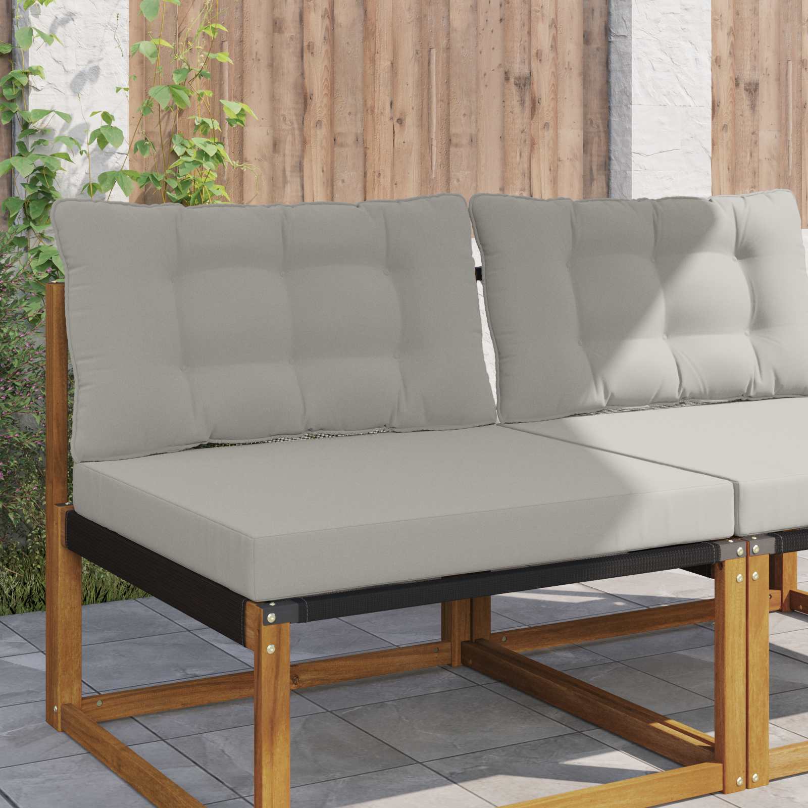 Lauko sofa pagalvėlė 2 pcs Pilka Poliesteris