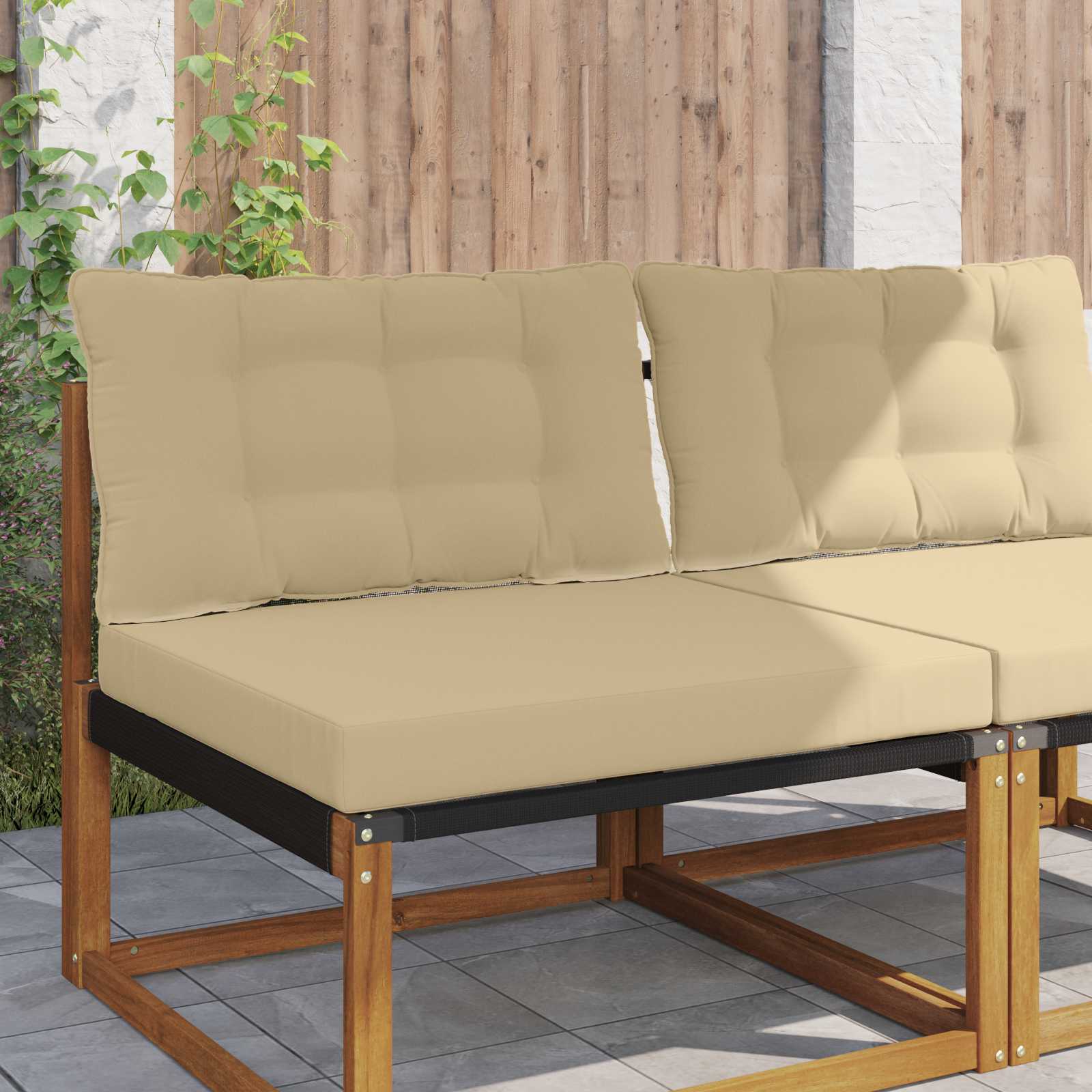 Lauko sofa pagalvėlė 2 pcs Smėlio Poliesteris