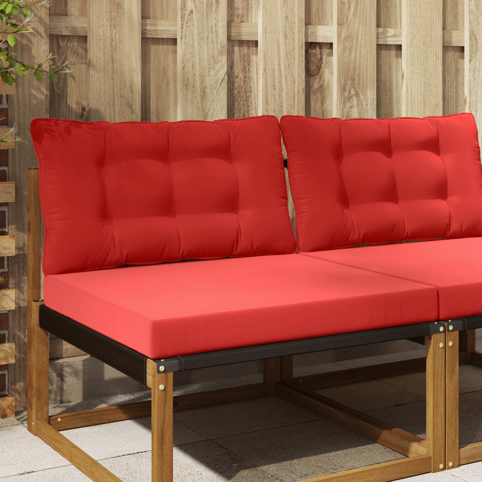 Lauko sofa pagalvėlė 2 pcs Raudona Poliesteris