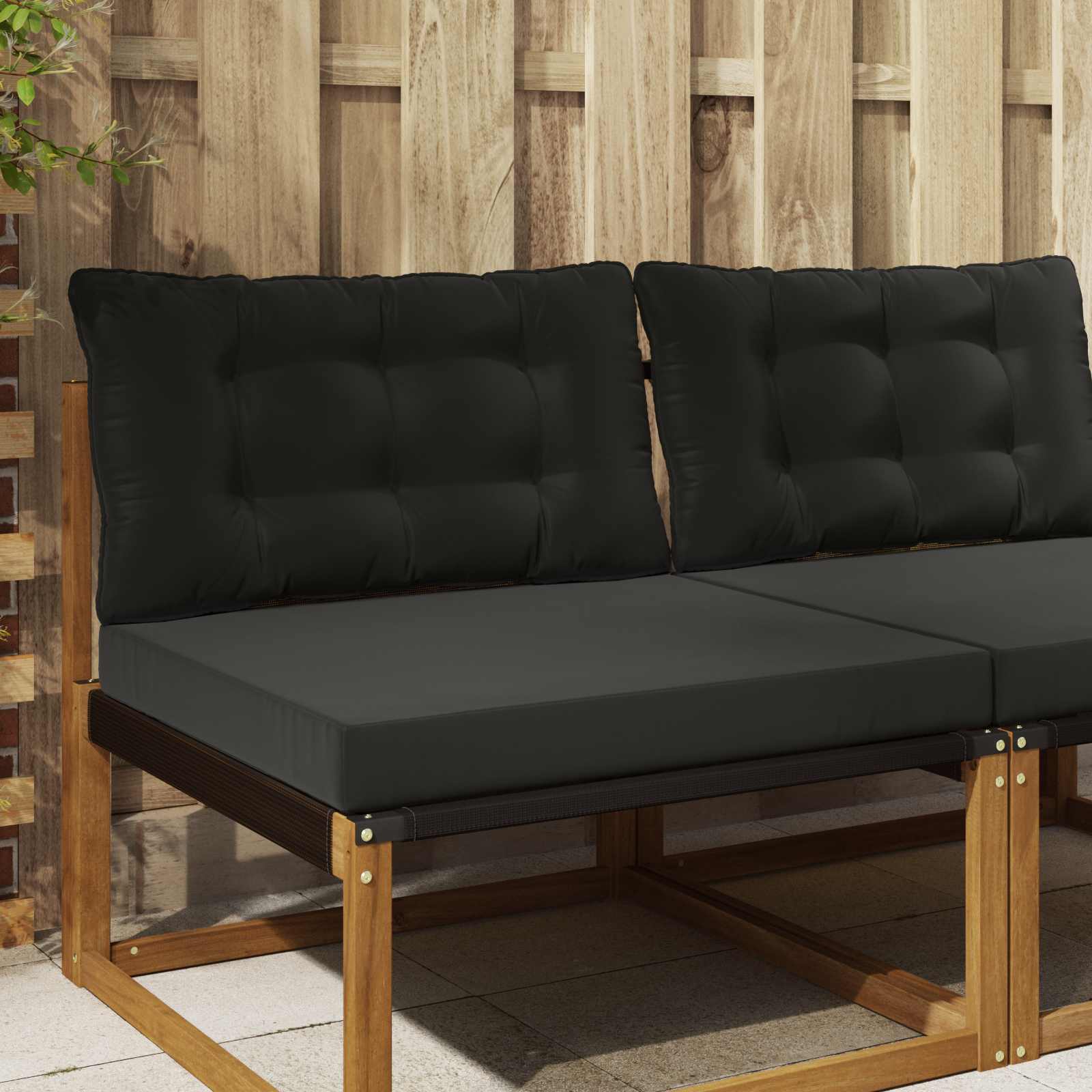 Lauko sofa pagalvėlė 2 pcs Juodas Poliesteris