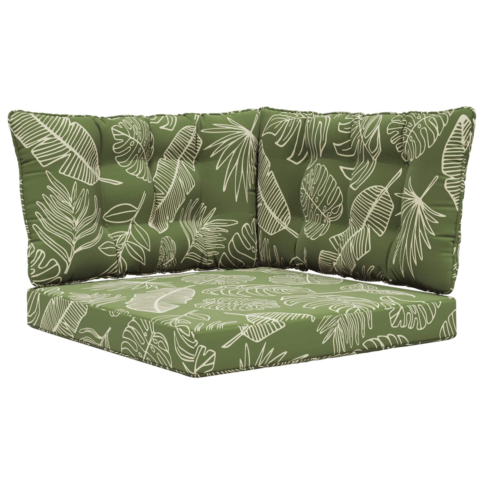 Lauko sofa pagalvėlė 3 pcs Lapų dizainas Poliesteris