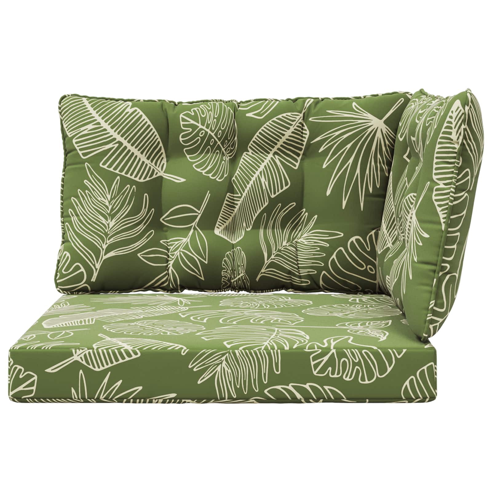 Lauko sofa pagalvėlė 3 pcs Lapų dizainas Poliesteris