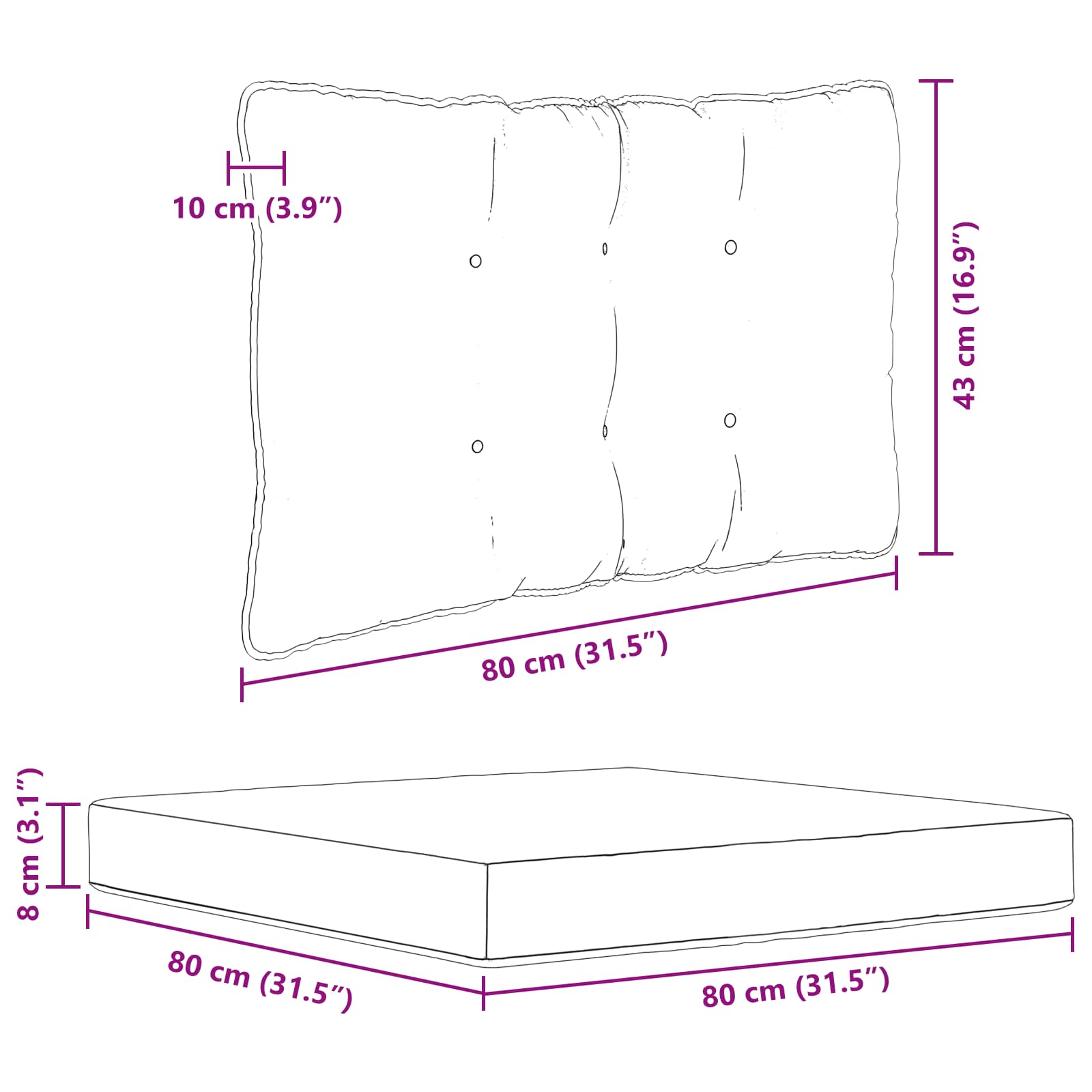 Lauko sofa pagalvėlė 3 pcs Rožinė Poliesteris
