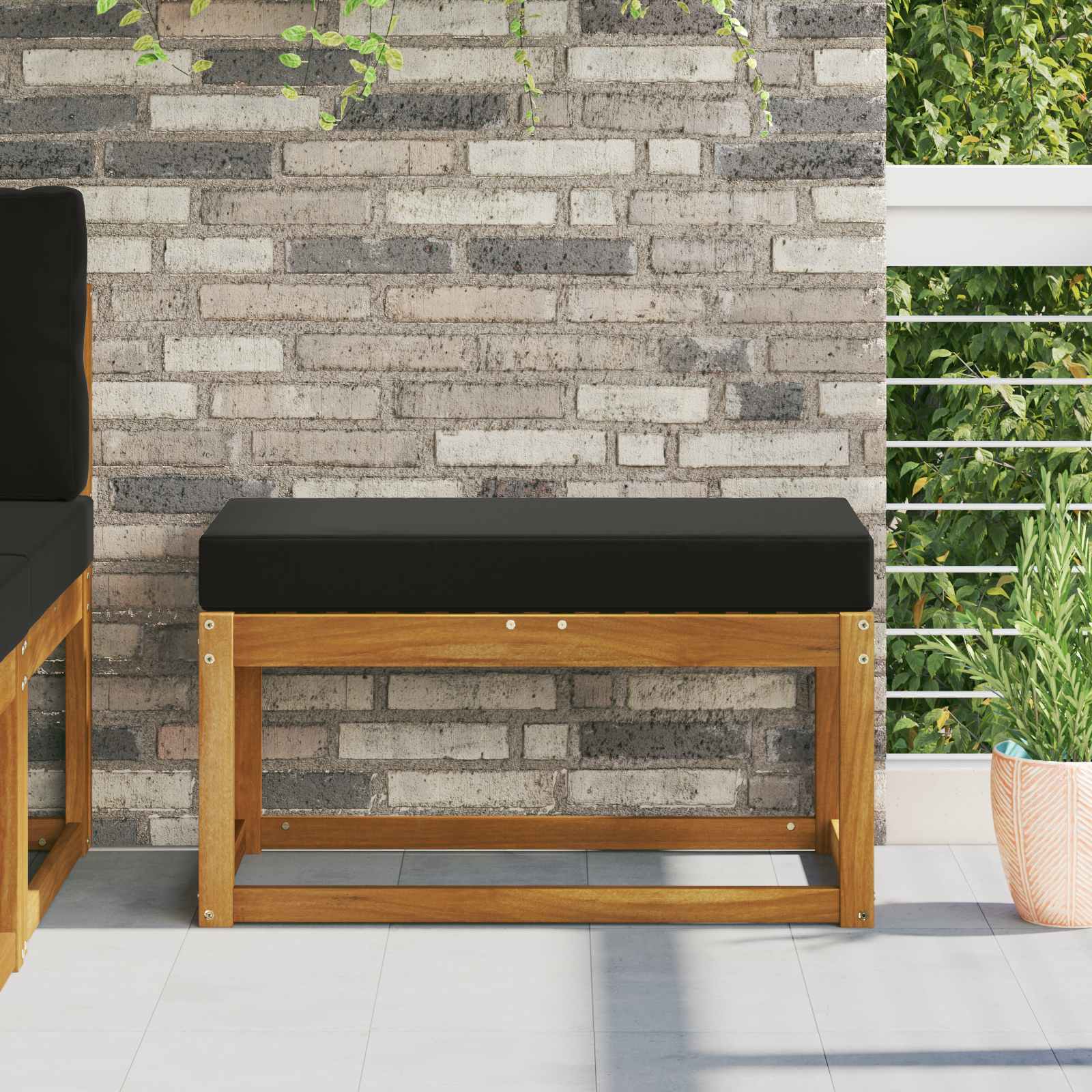 Āra sēžamspilvens melns 80 x 40 x 8 cm 100% poliesters