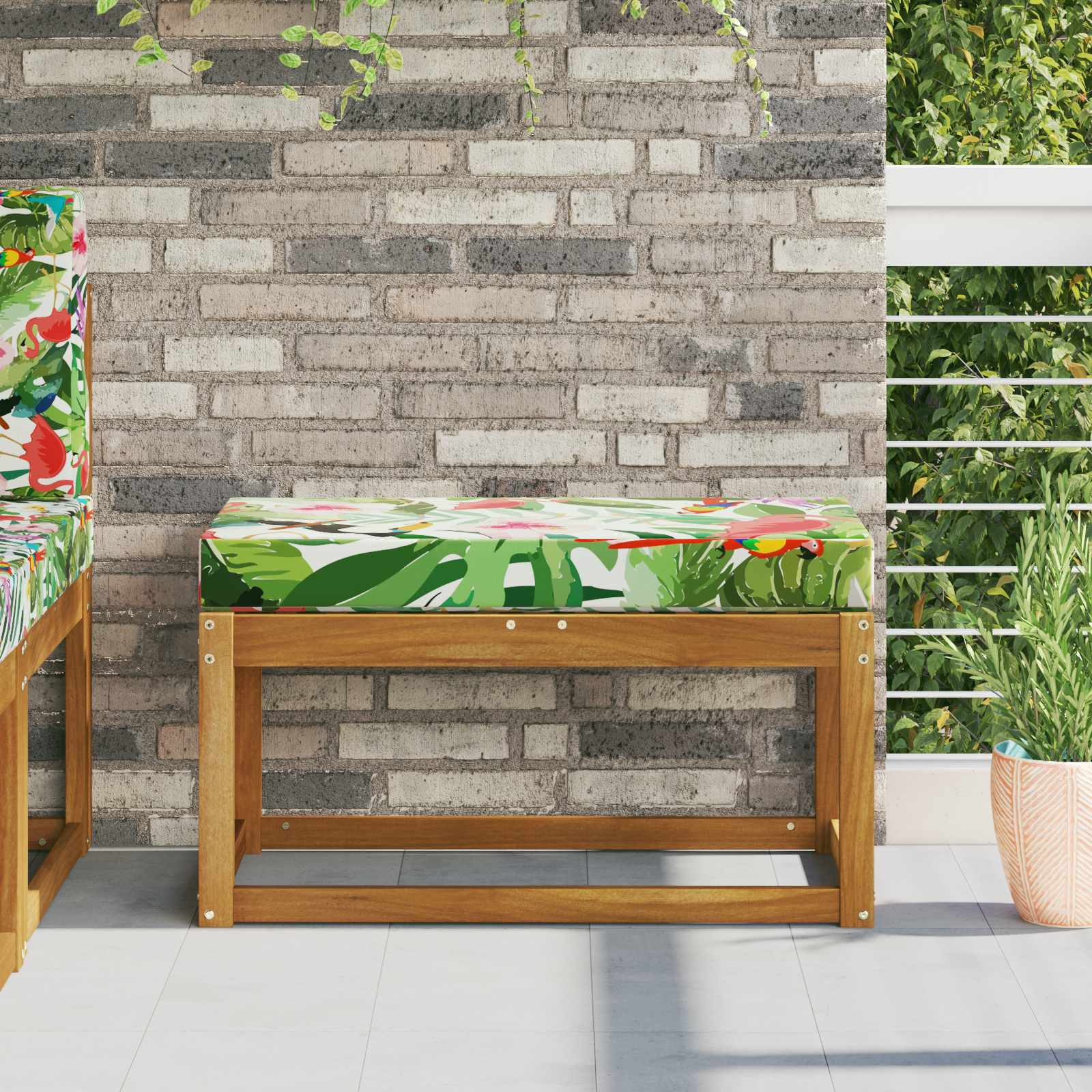 Seat cushion colourful 80 x 40 x 8 cm 100% polyester