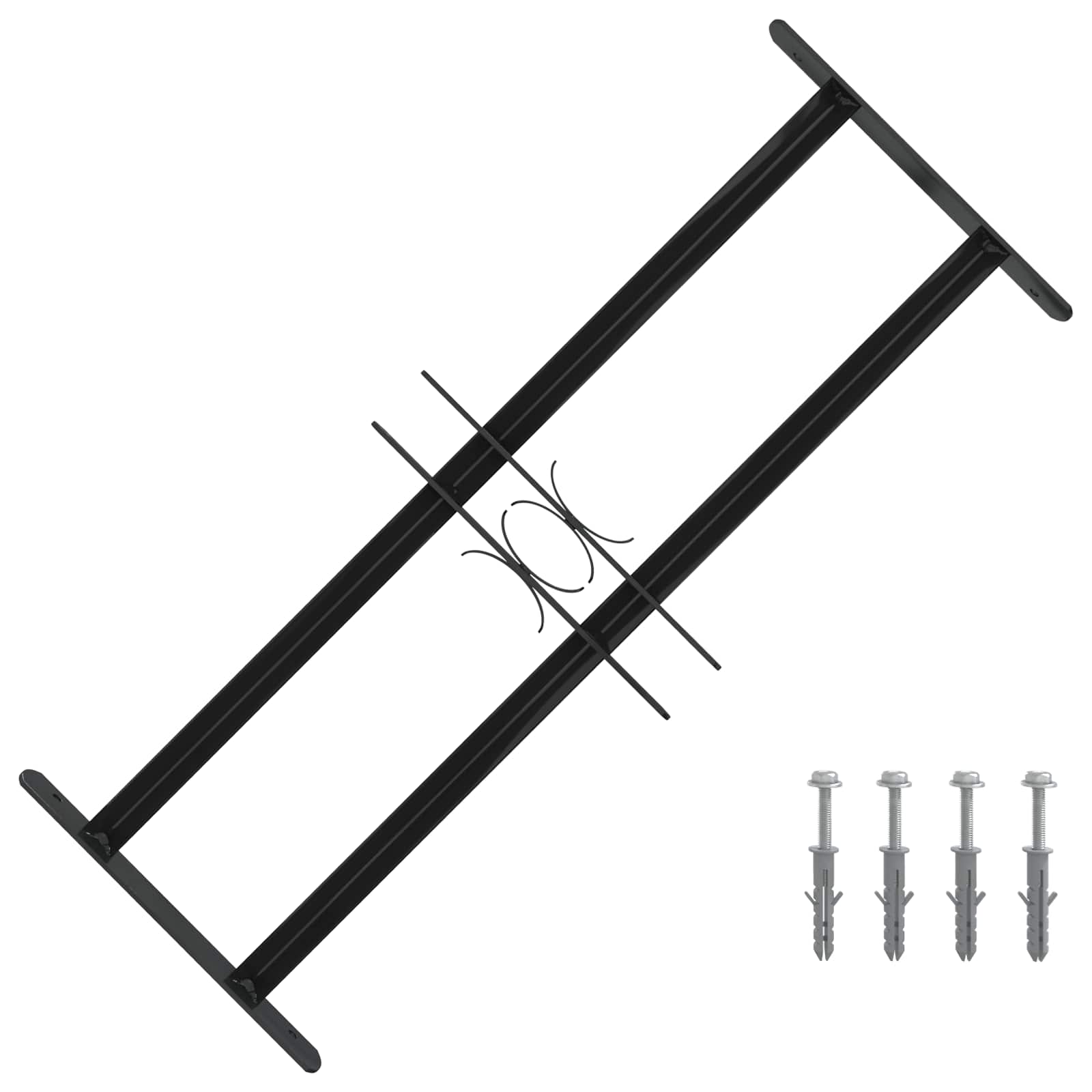 Logu restes 76 x 30 cm Pulverkrāsots tērauds Melns
