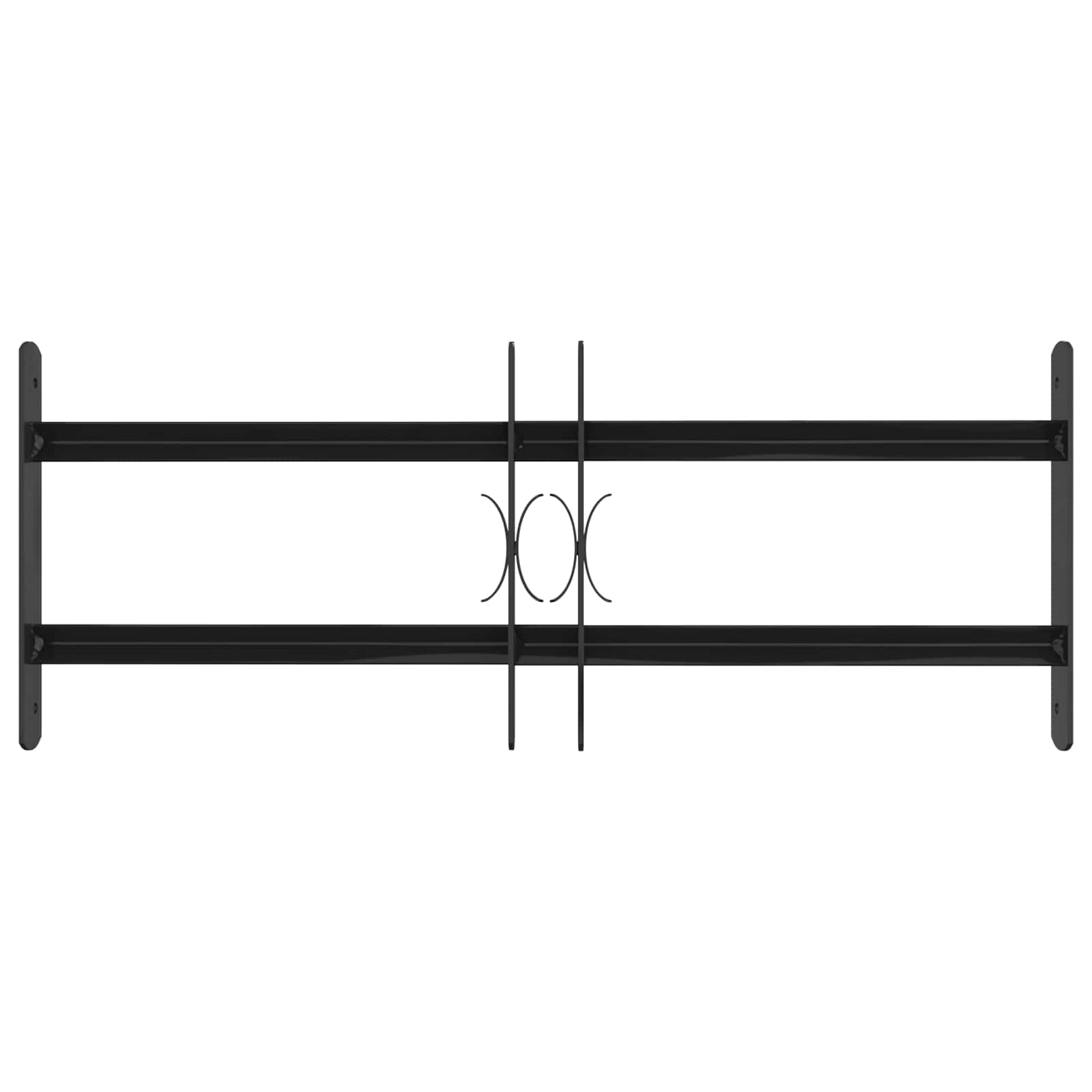 Logu restes 76 x 30 cm Pulverkrāsots tērauds Melns