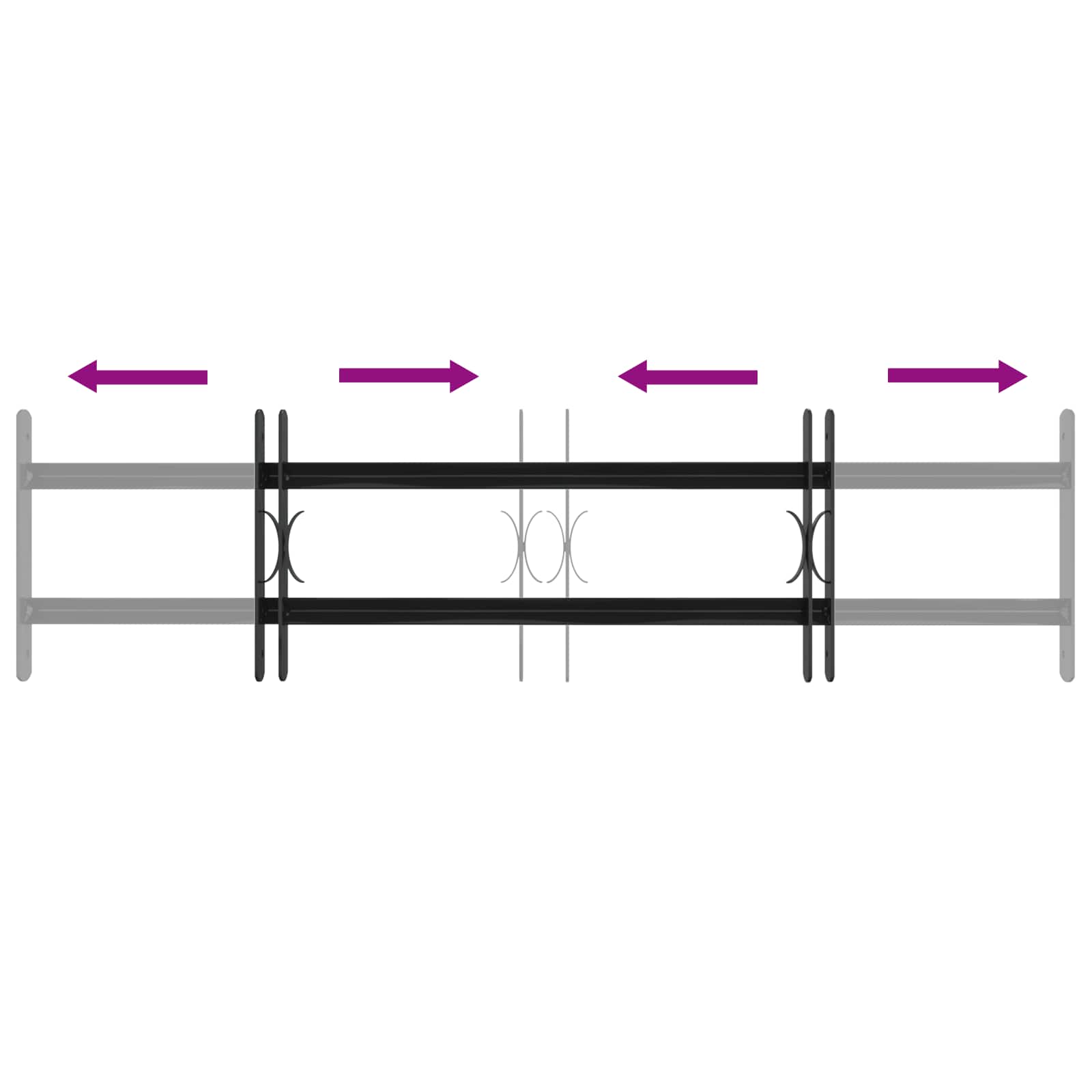Logu restes 115 x 30 cm Pulverkrāsots tērauds