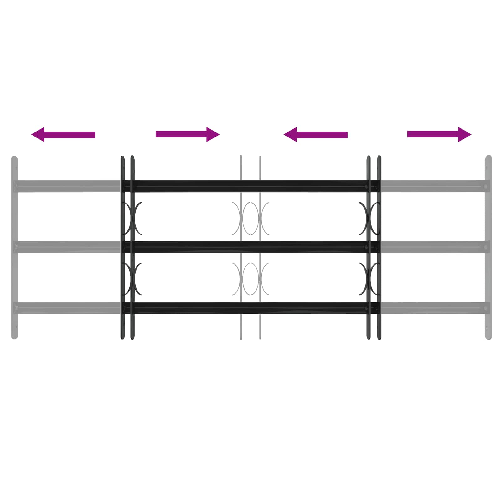 Logu restes 116 x 45 cm Pulverkrāsots tērauds
