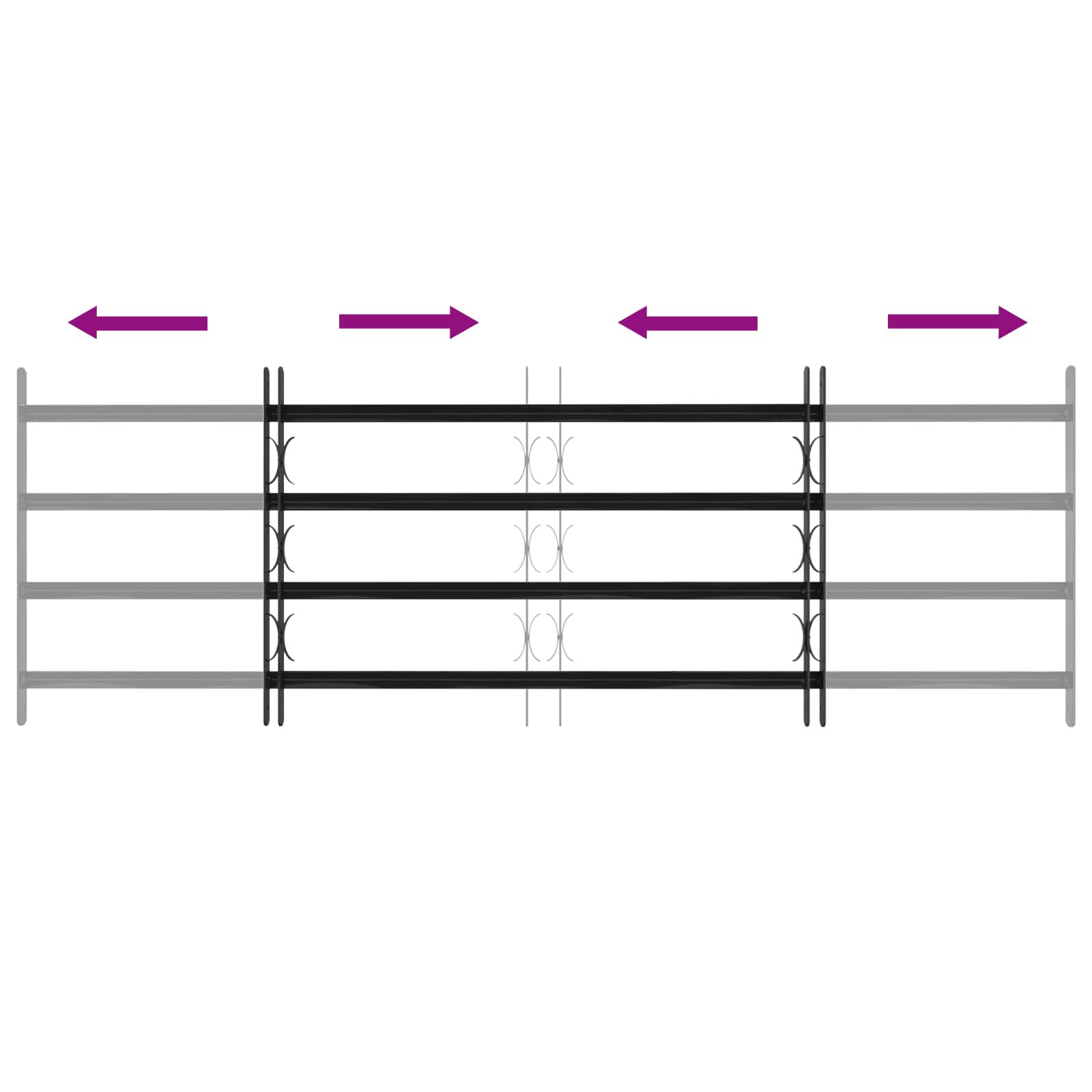 Logu restes 175 x 60 cm Pulverkrāsots tērauds