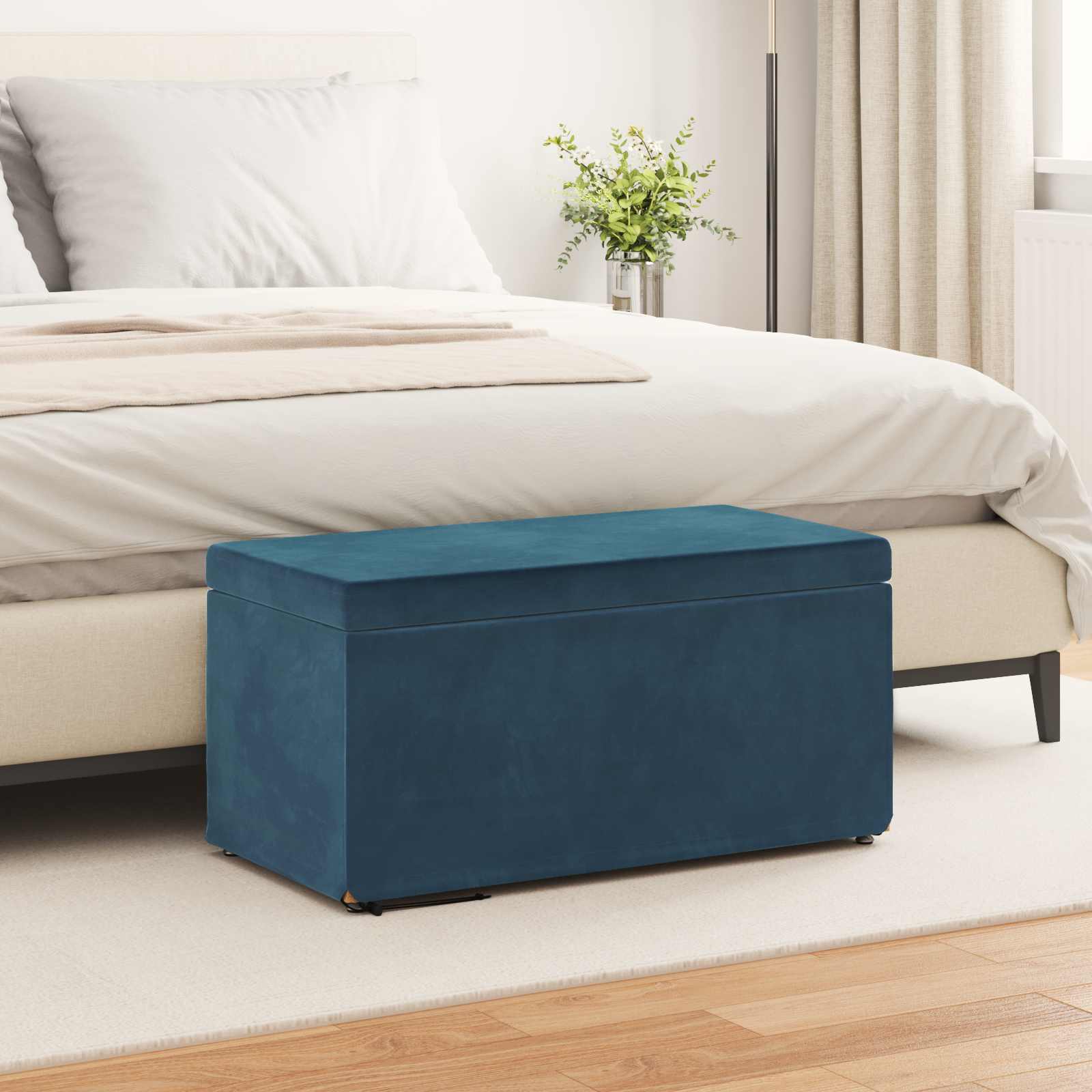 Swing Blue 81 x 41 x 40 cm Velvet and Engineered Wood