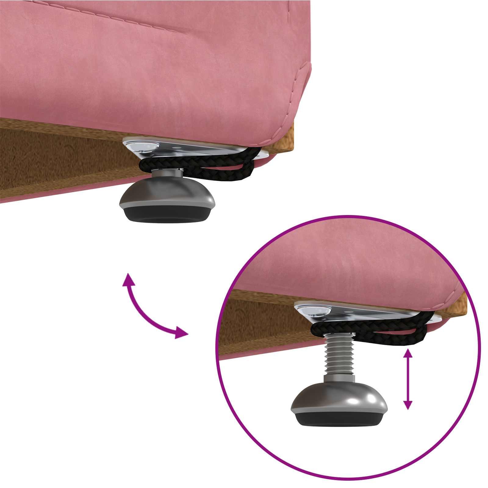 Swing Pink 101 x 41 x 40 cm Velvet and Engineered Wood