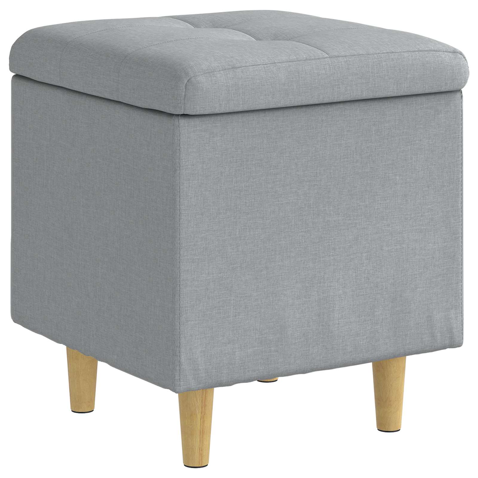 Ottoman with storage Light gray 40 x 40 x 45 cm fabric