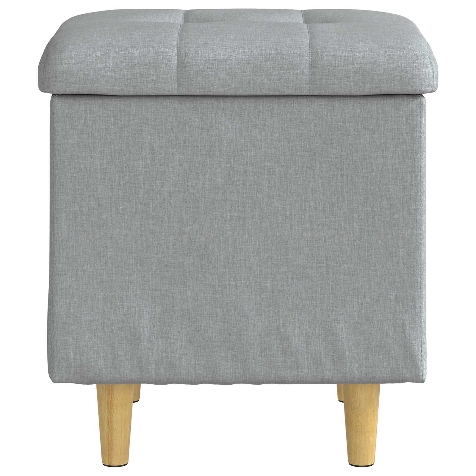 Ottoman with storage Light gray 40 x 40 x 45 cm fabric
