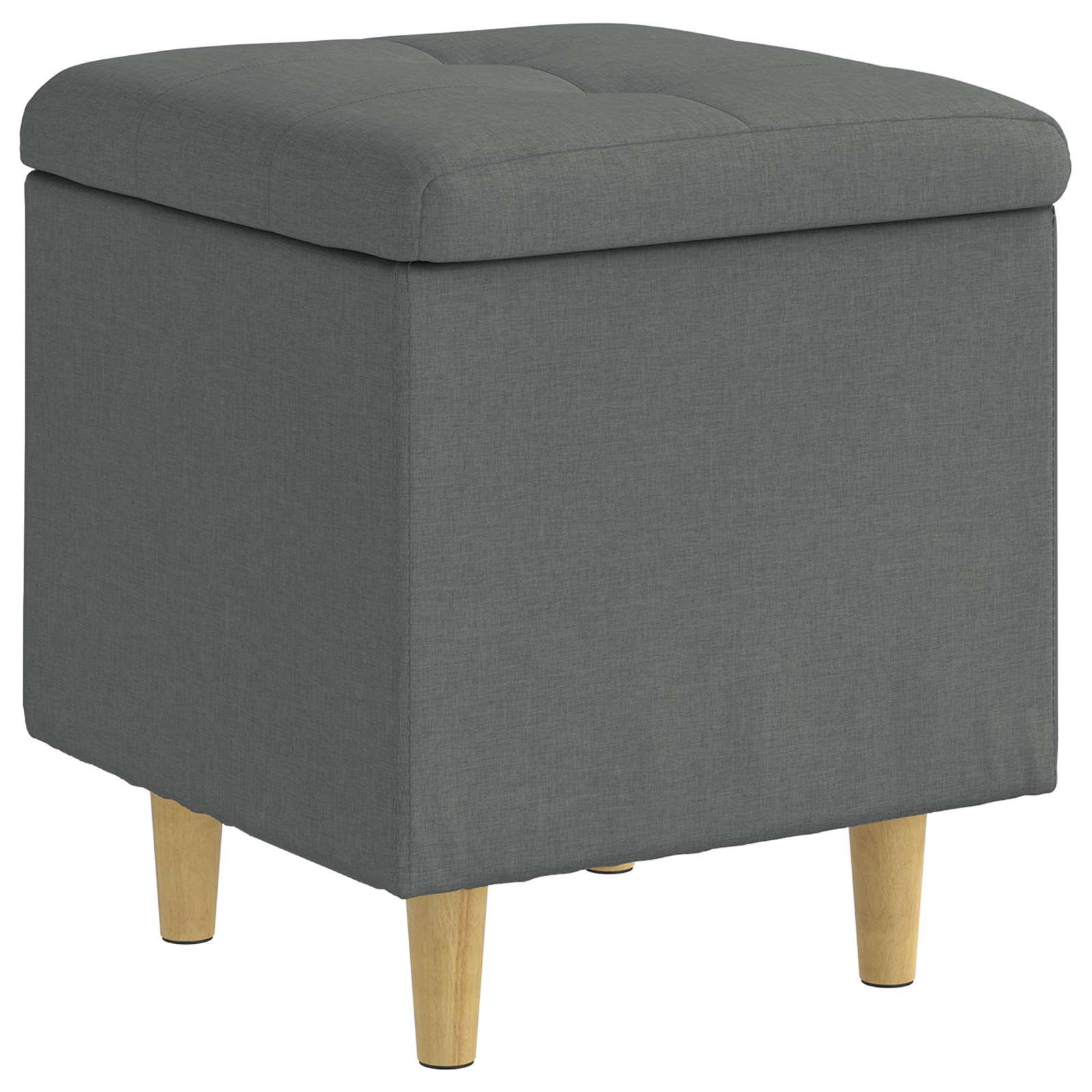 Storage Ottoman Dark grey 40 x 40 x 45 cm fabric