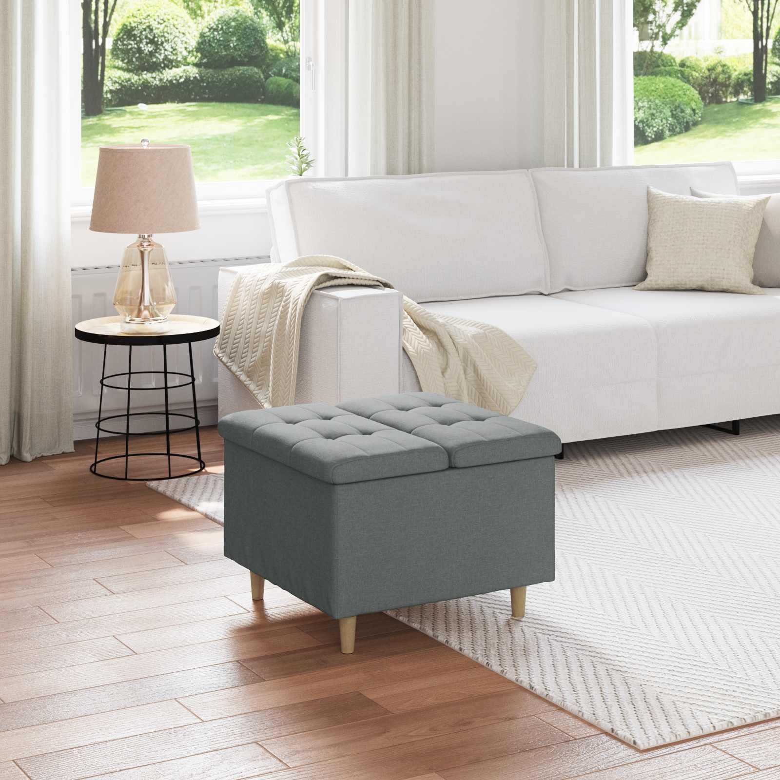 Laikymo osmanas Tamsiai pilka 60 x 60 x 45 cm audinys
