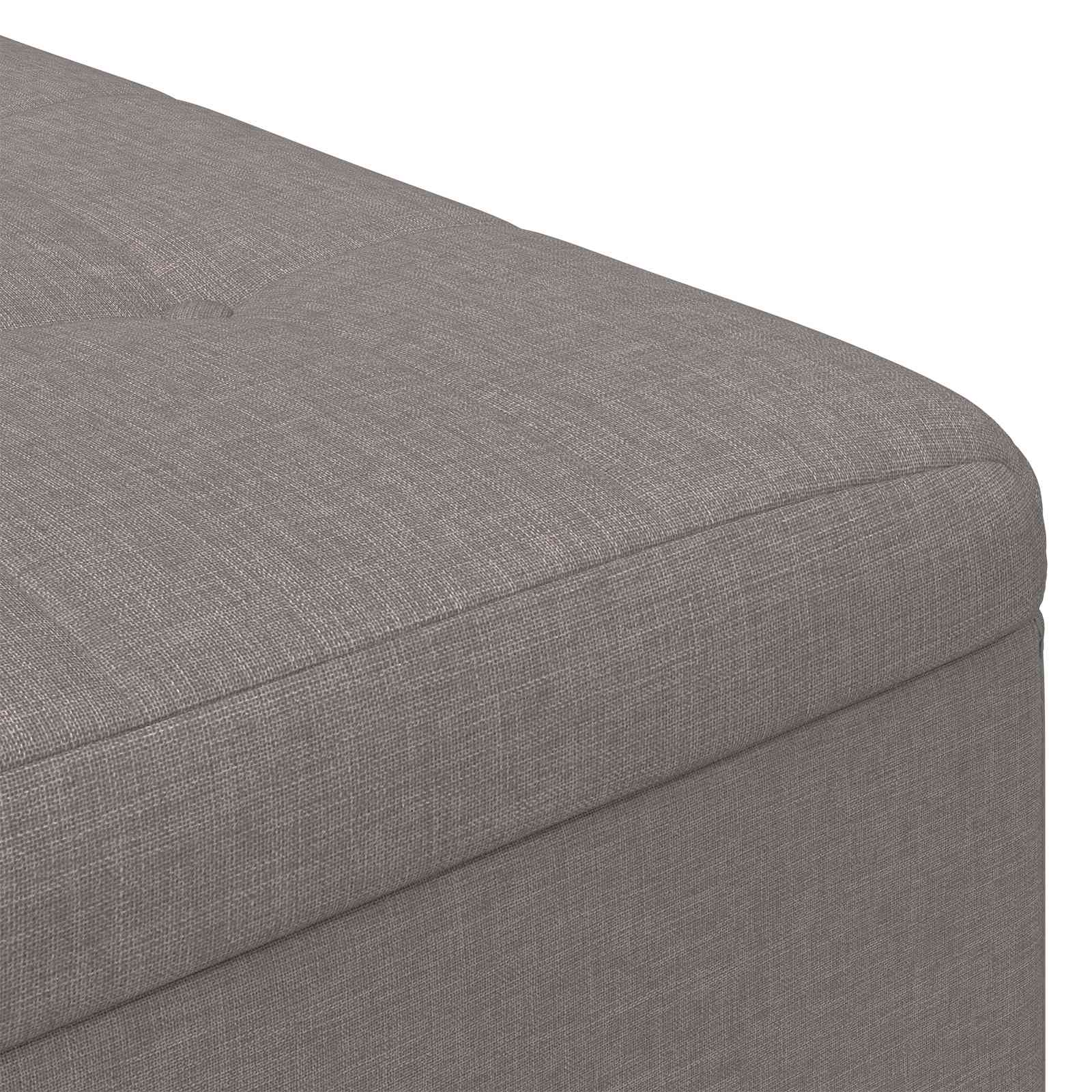Storage ottoman with cushion Taupe 60 x 60 x 45 cm fabric