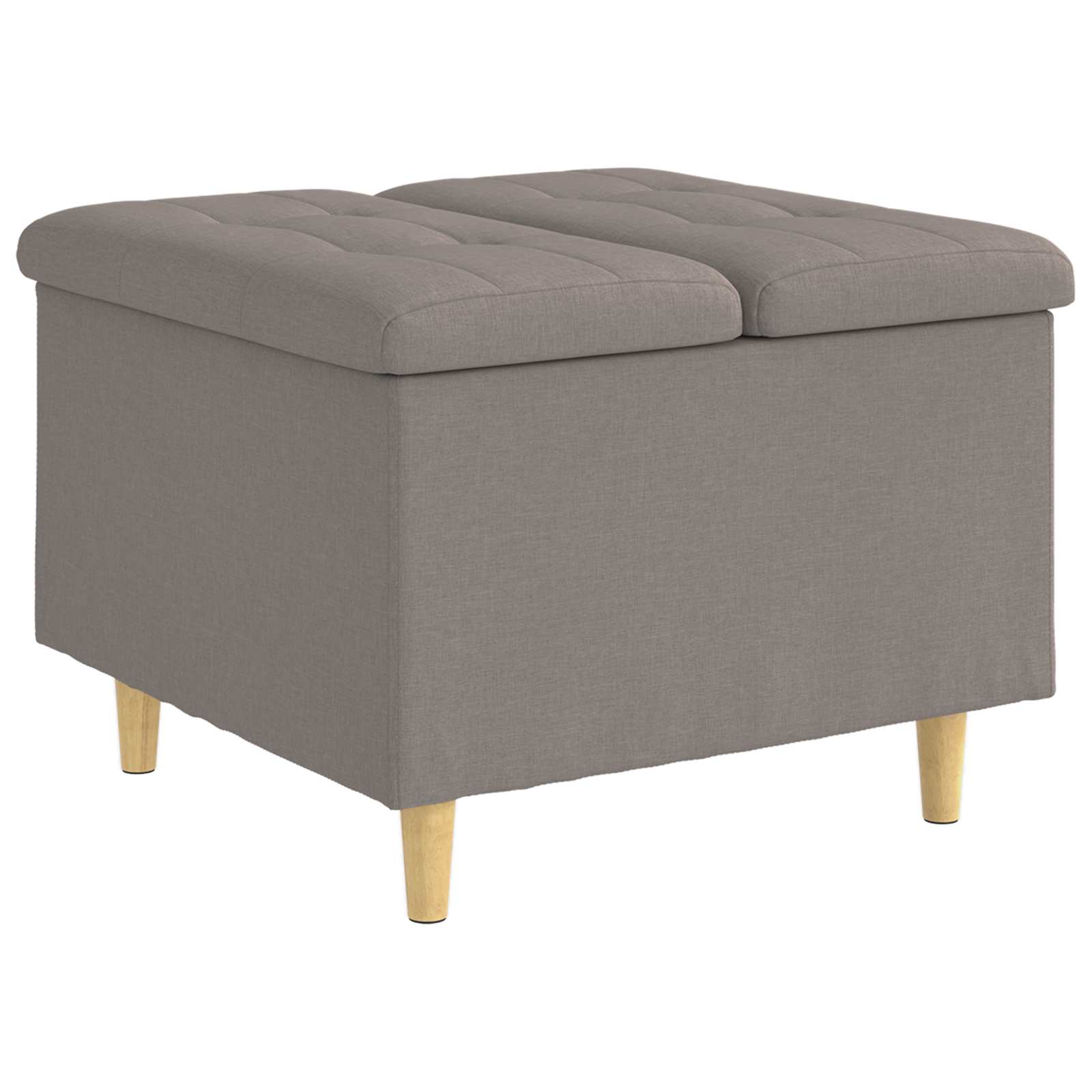Storage ottoman with cushion Taupe 60 x 60 x 45 cm fabric