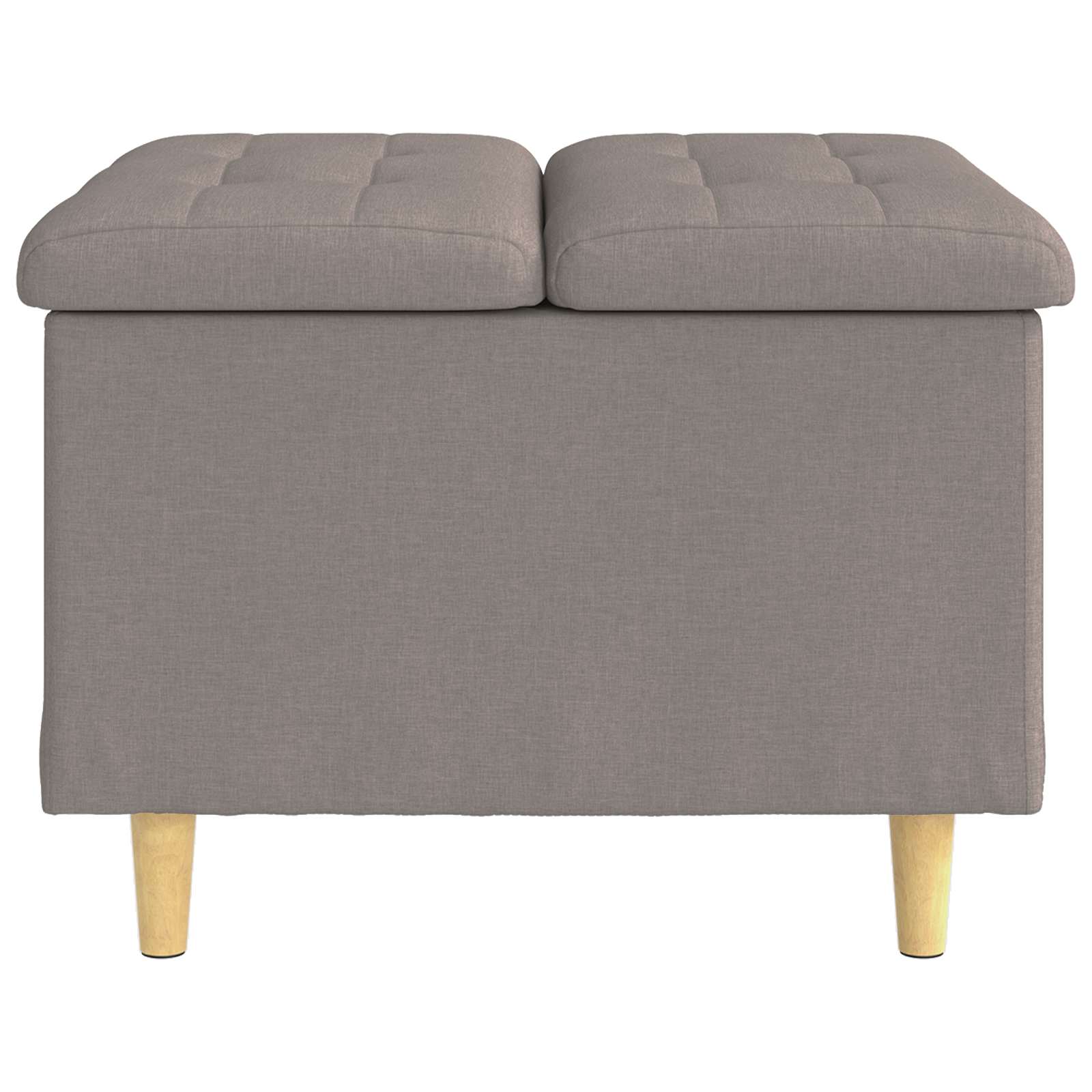 Storage ottoman with cushion Taupe 60 x 60 x 45 cm fabric