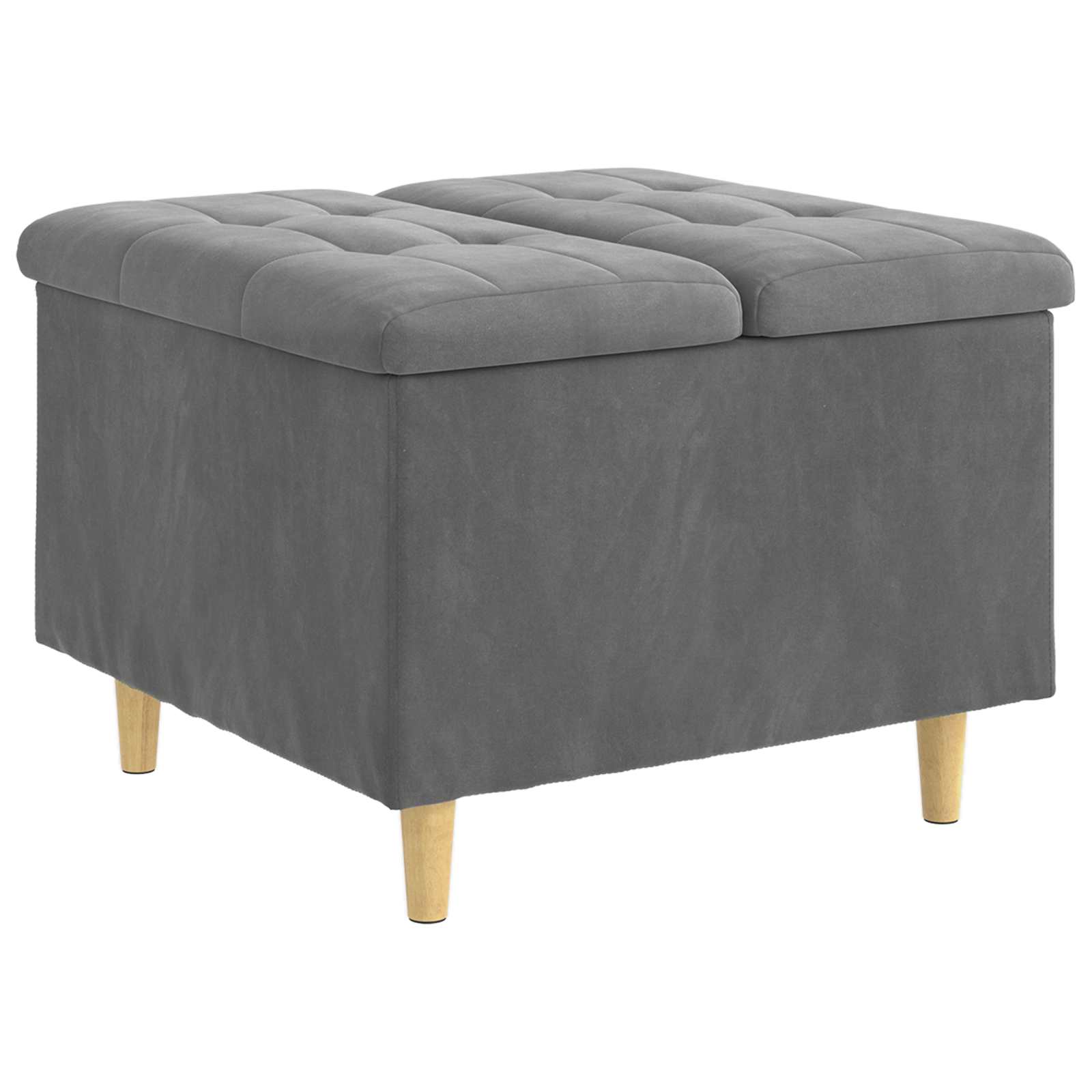 Laikymo osmanas Tamsiai pilka 60 x 60 x 45 cm Aksomas