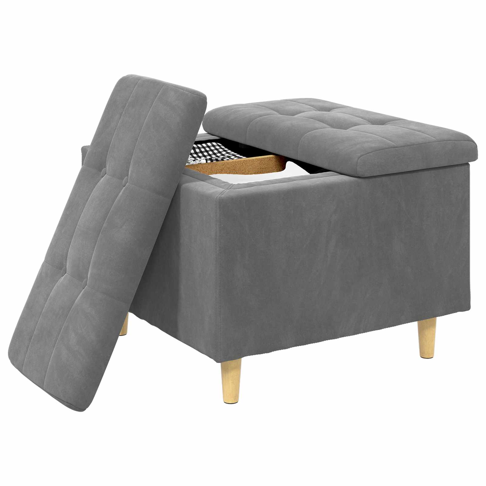 Laikymo osmanas Tamsiai pilka 60 x 60 x 45 cm Aksomas