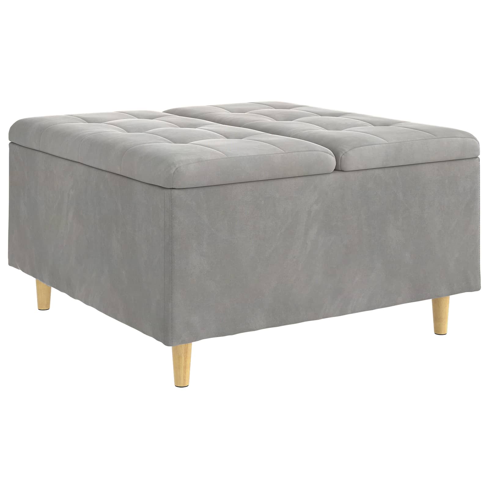 Taburete/pufs Gaiši pelēks 80 x 80 x 45 cm Samts