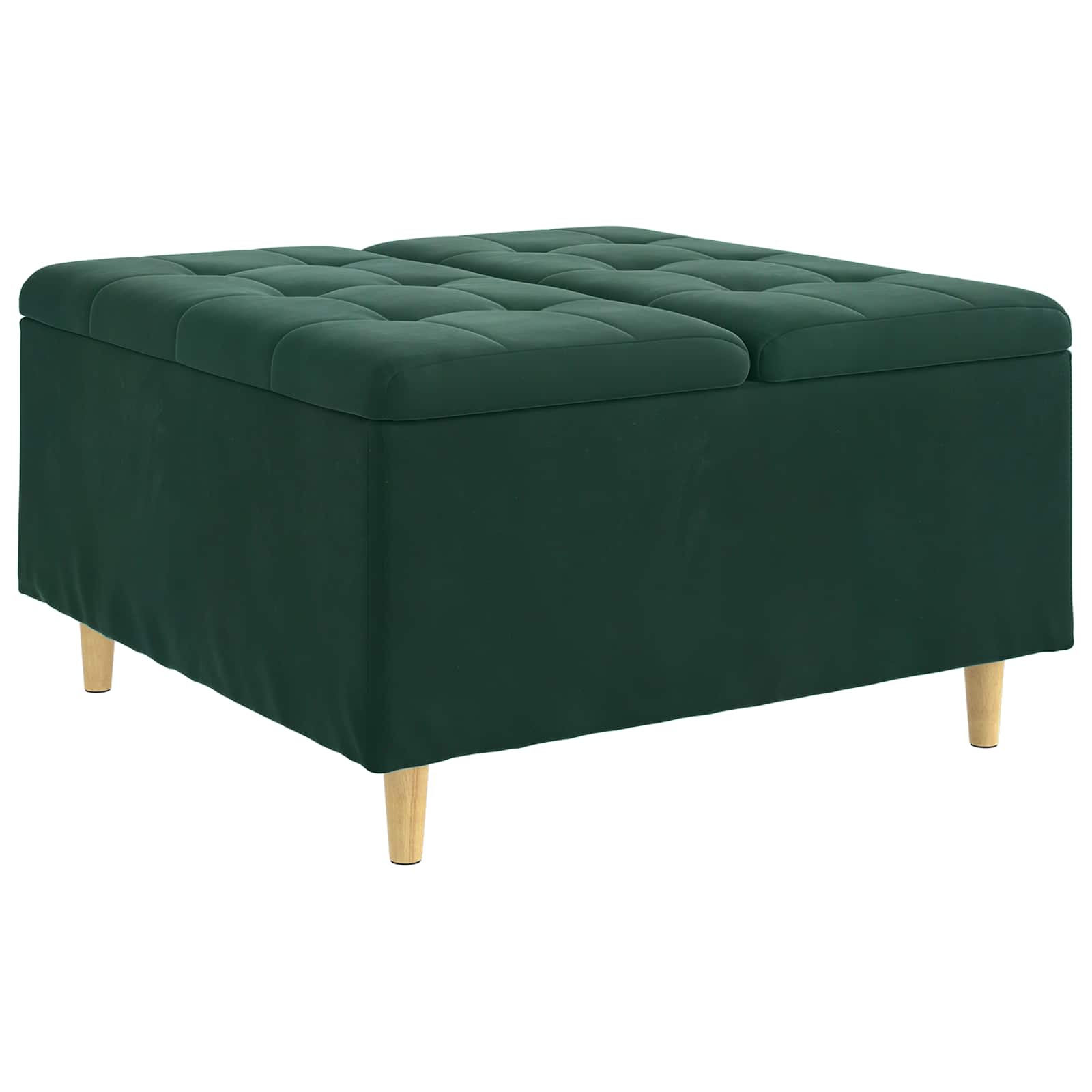Button stool Dark green 80 x 80 x 45 cm Velvet