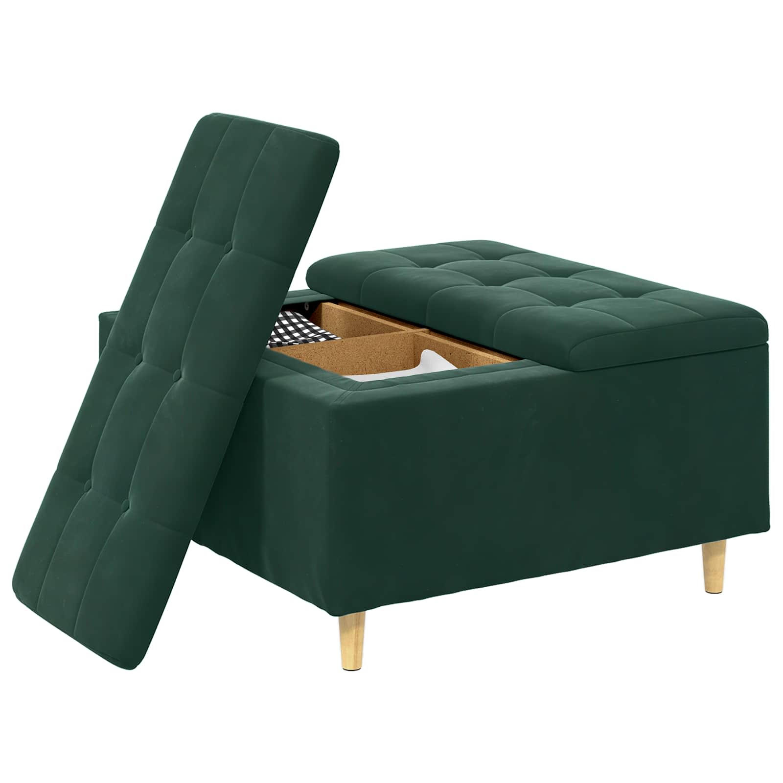 Button stool Dark green 80 x 80 x 45 cm Velvet