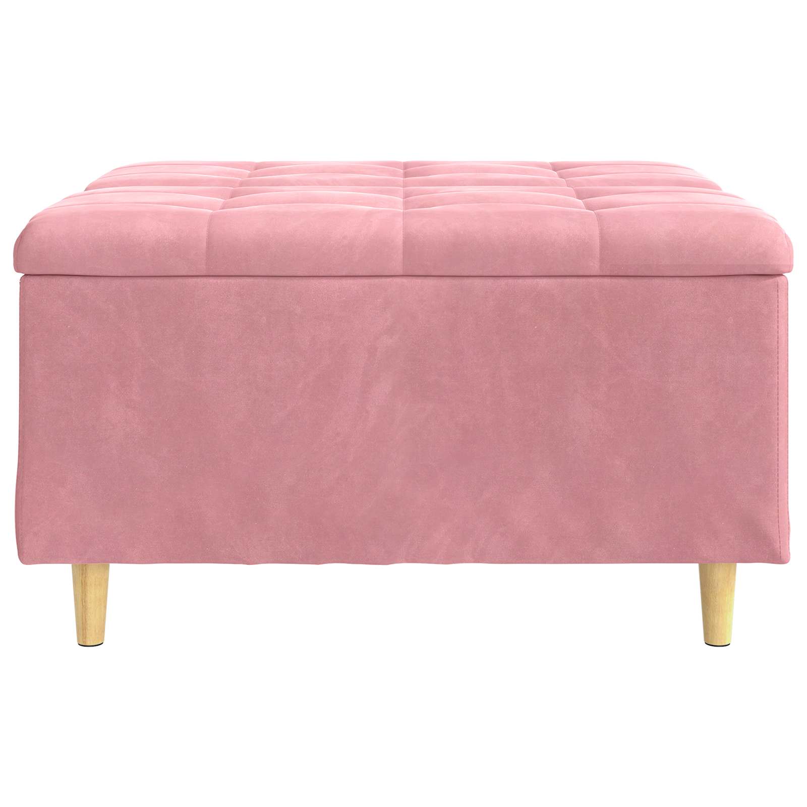 Button Ottoman with Cushion Pink 80 x 80 x 45 cm Velvet