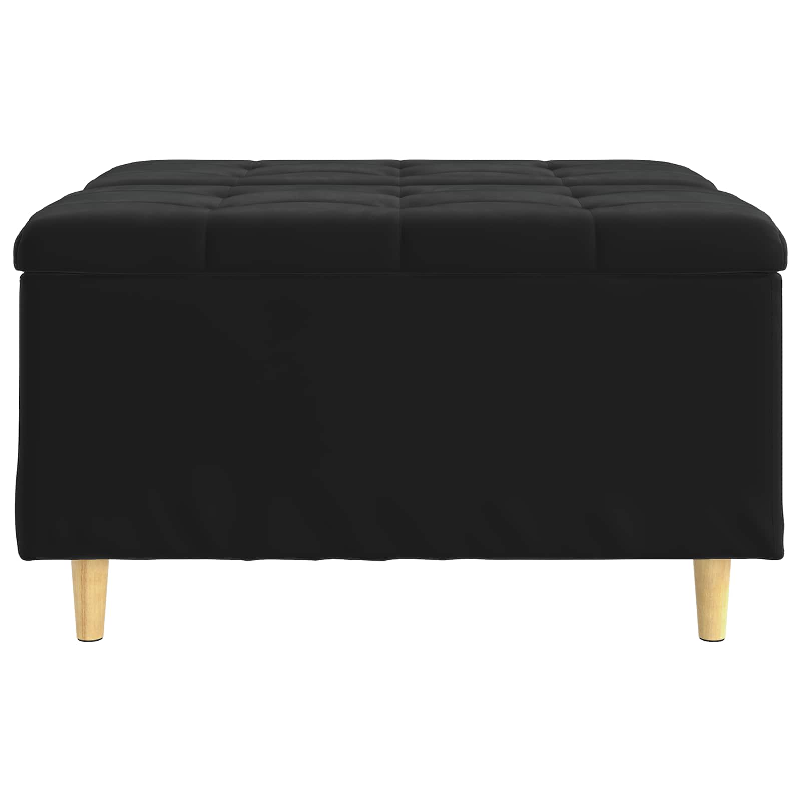 Pufpodziņš ar spilvenu Melns 80 x 80 x 45 cm Samts
