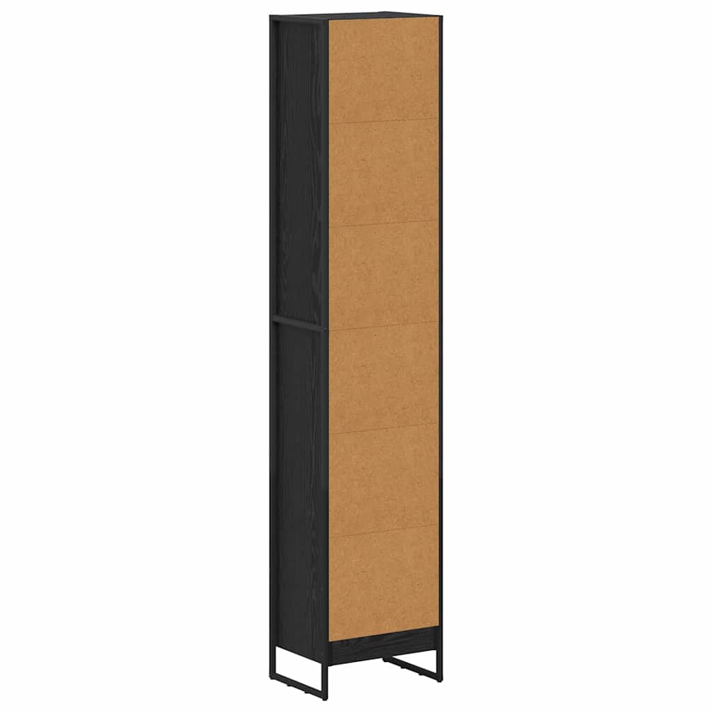 Grāmatu skapis Melns ozols 80 x 30 x 155 cm Apstrādāta koksne