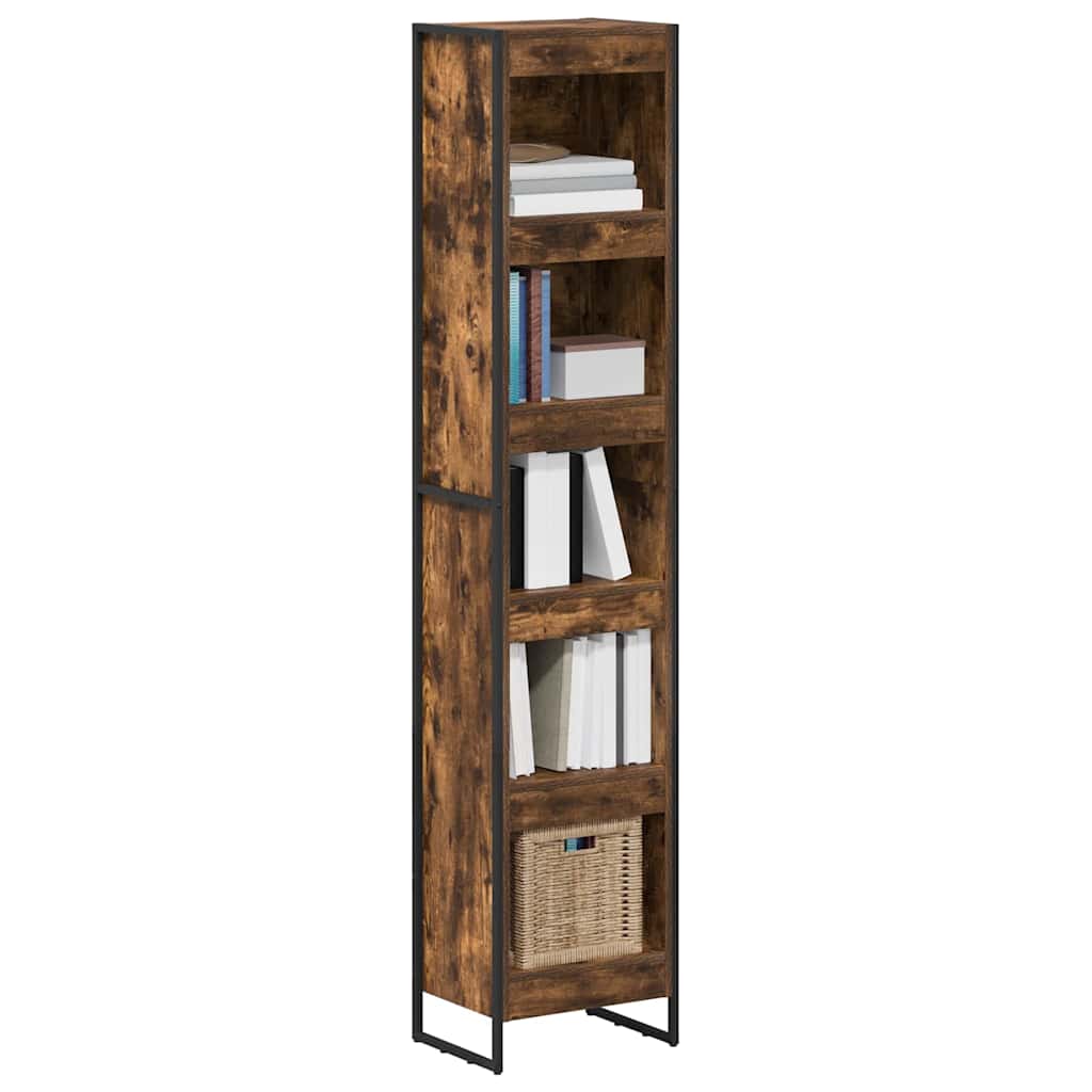 Bookcase Smoked Oak 80 x 30 x 155 cm Engineered Wood