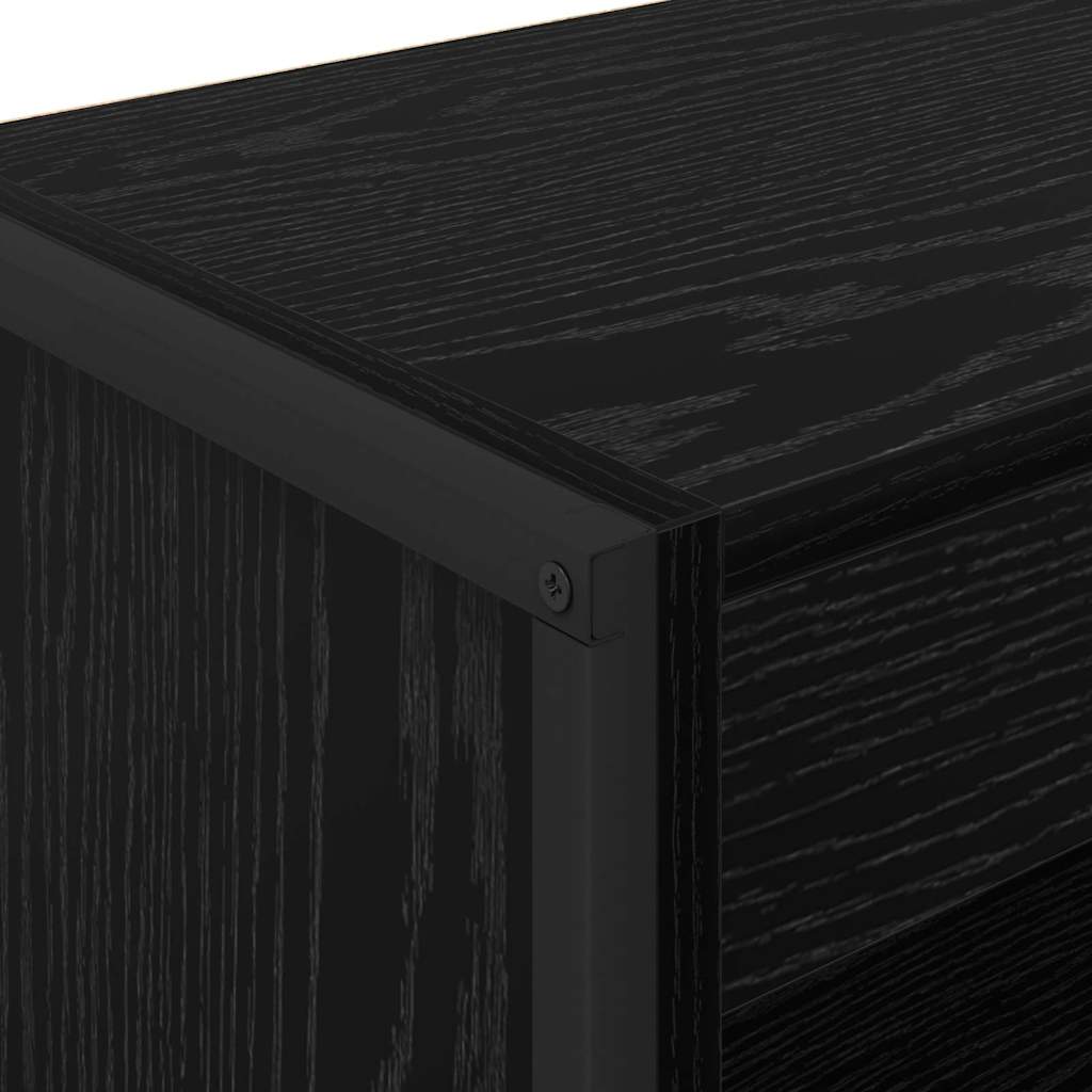 Bookshelf Black oak 80 x 30 x 155 cm Engineered wood