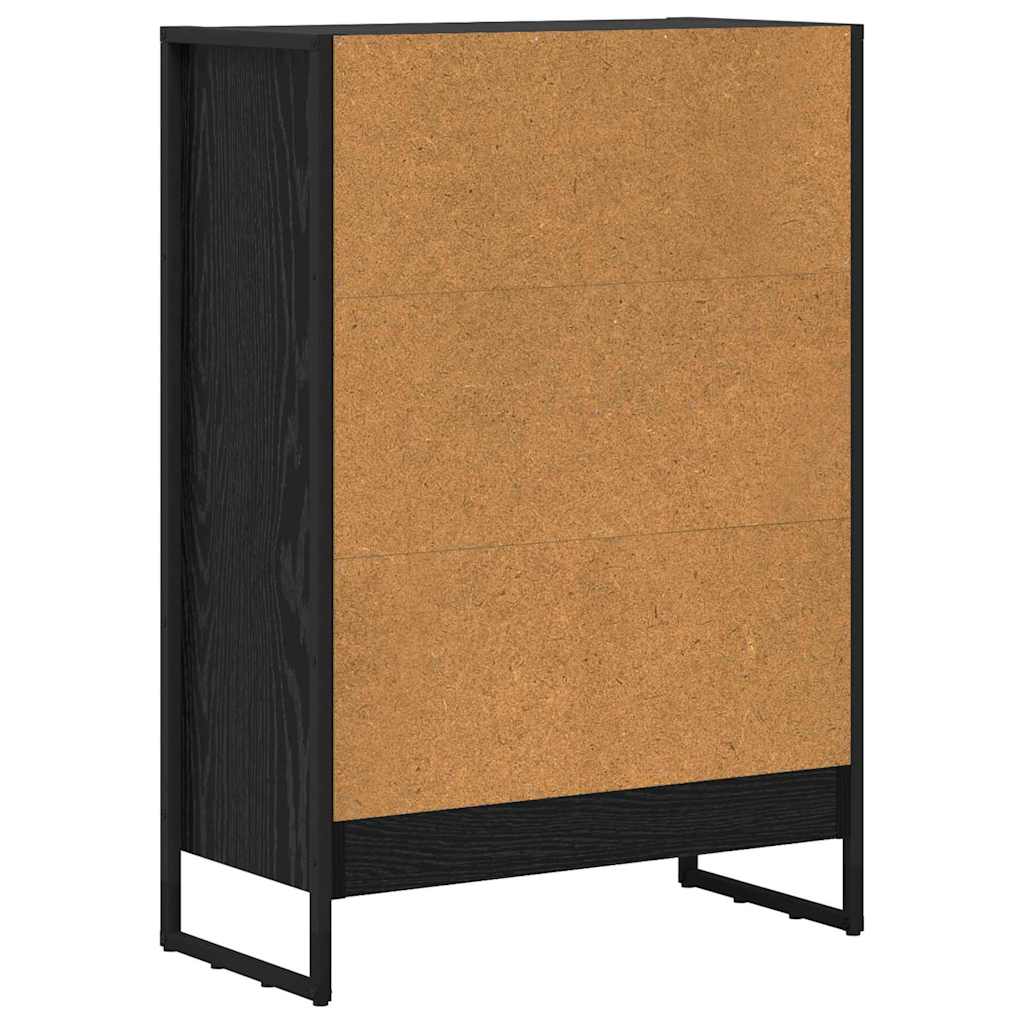 Bookshelf Black oak 80 x 30 x 155 cm Engineered wood
