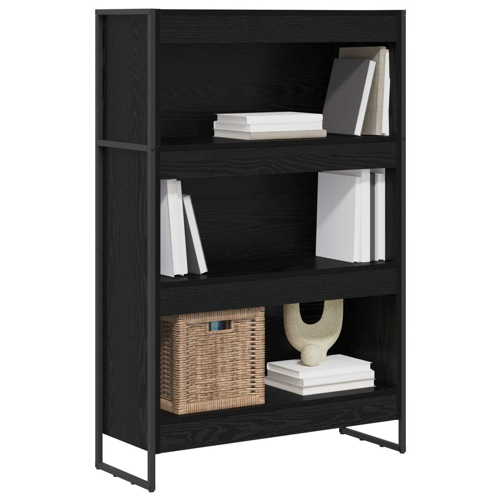 Bookshelf Black oak 80 x 30 x 155 cm Engineered wood