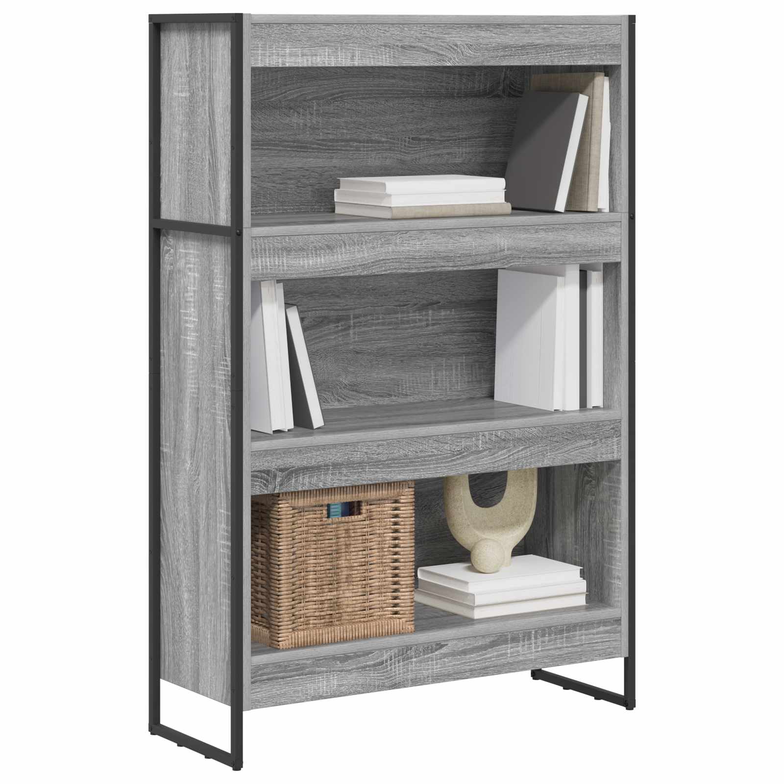 Bookcase Grey Sonoma 80 x 30 x 155 cm Engineered Wood