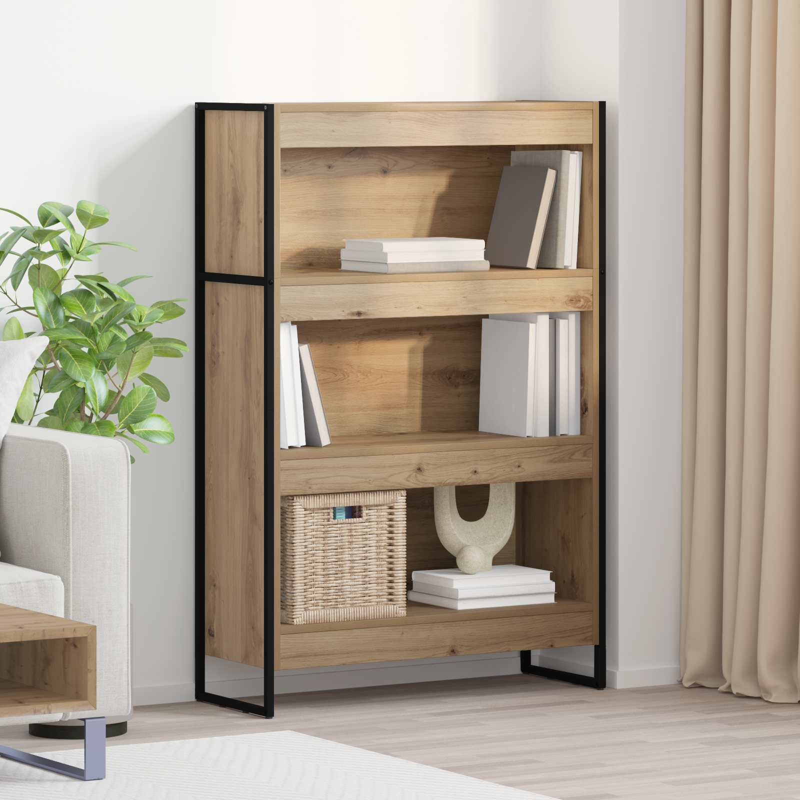 Grāmatu plaukts Ozols meistara 80 x 30 x 155 cm Apstrādāta koksne